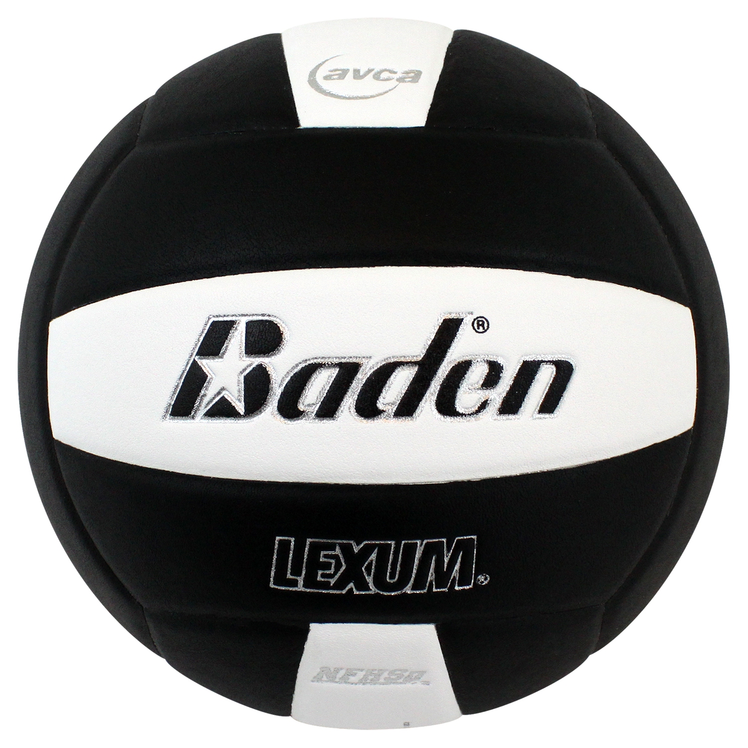 Baden LEXUM Ballon de Volley Intérieur en Microfibre - Balle de Jeu Officielle Approuvé par la NFHS, Noir/Blanc