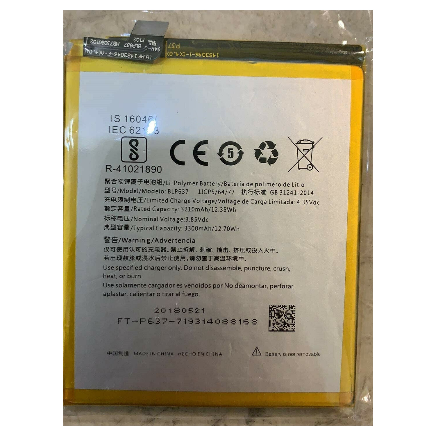 Batterie de rechange - compatible avec OnePlus 5 OnePlus 5T 1+5 1+5T BLP637