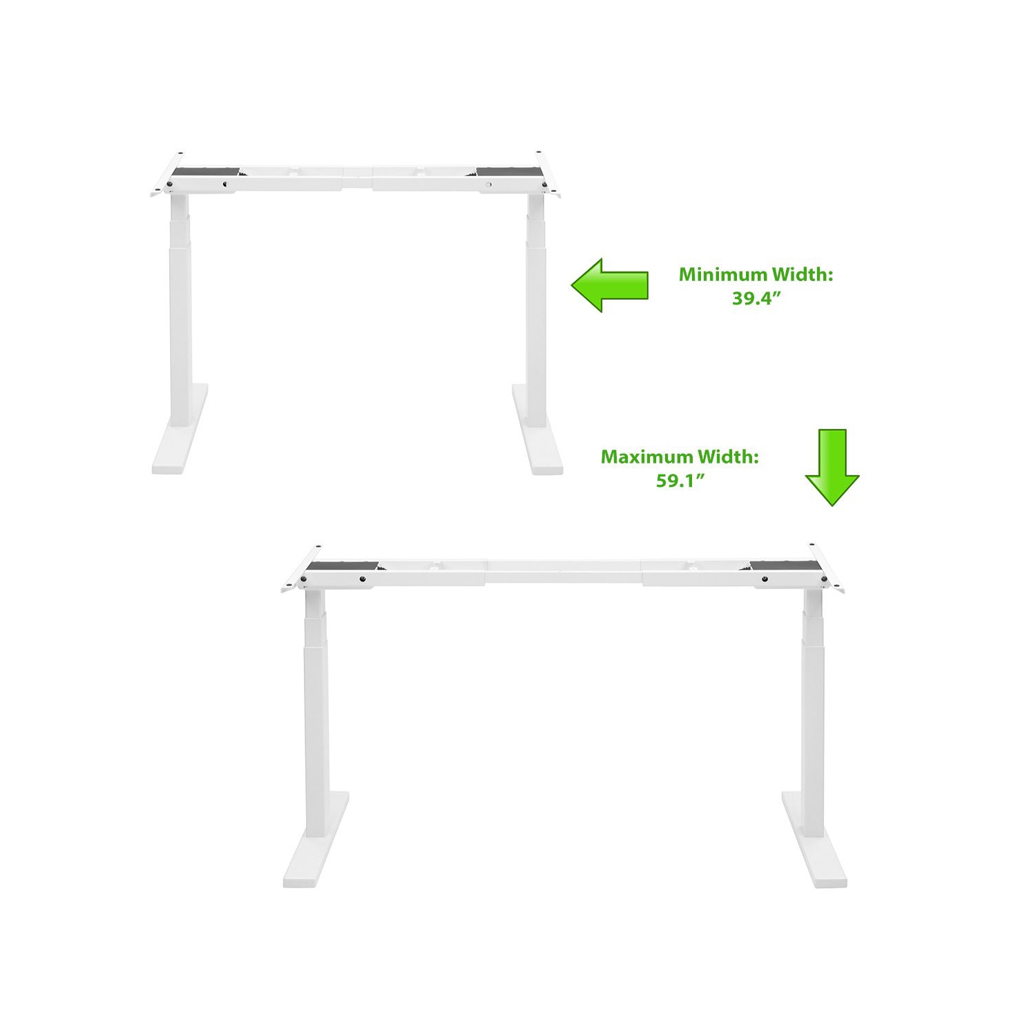 Boost Industries FS-DR92M-WH Premium 3-Stage Dual Motor Height Adjustable Desk Frame