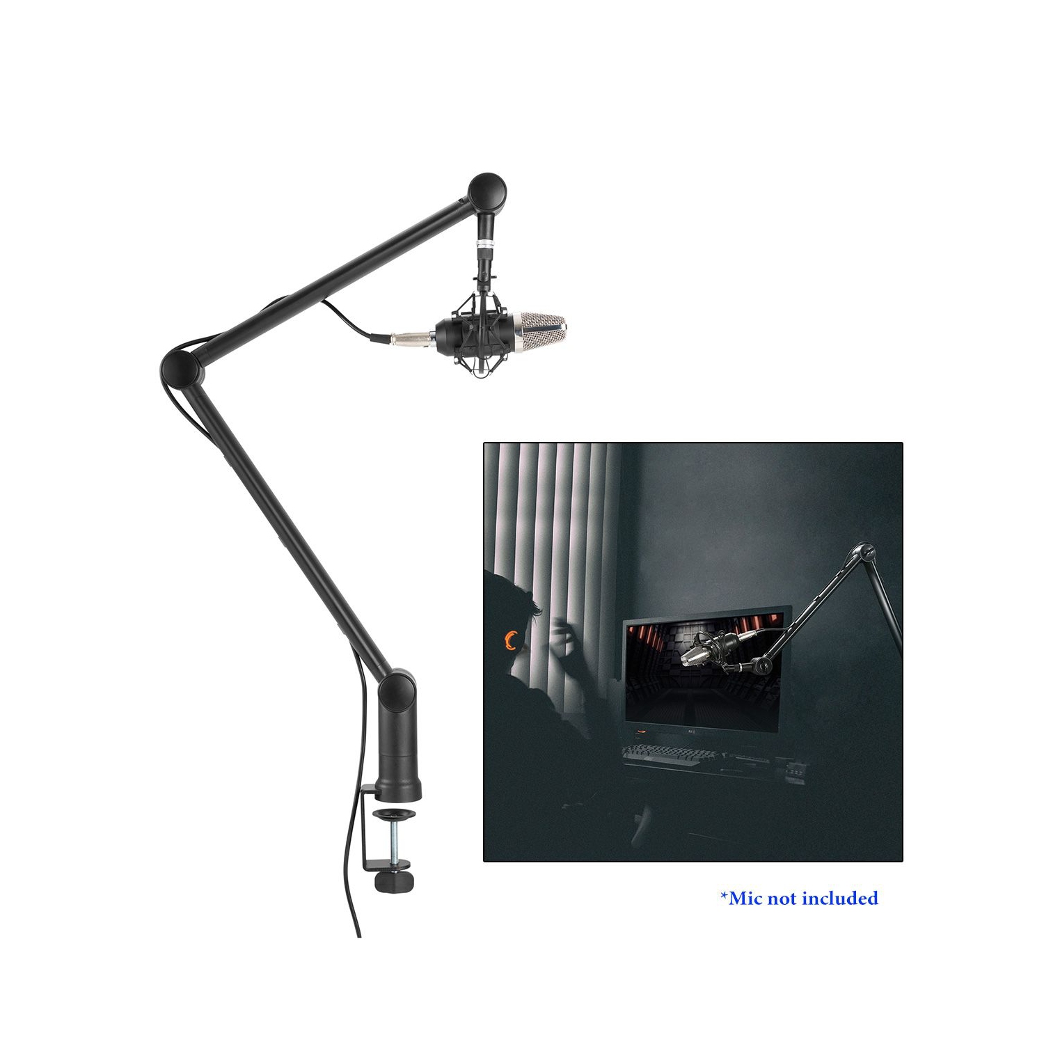 Support de microphone professionnel à perche MS06 Premium de Boost Industries pour bureau