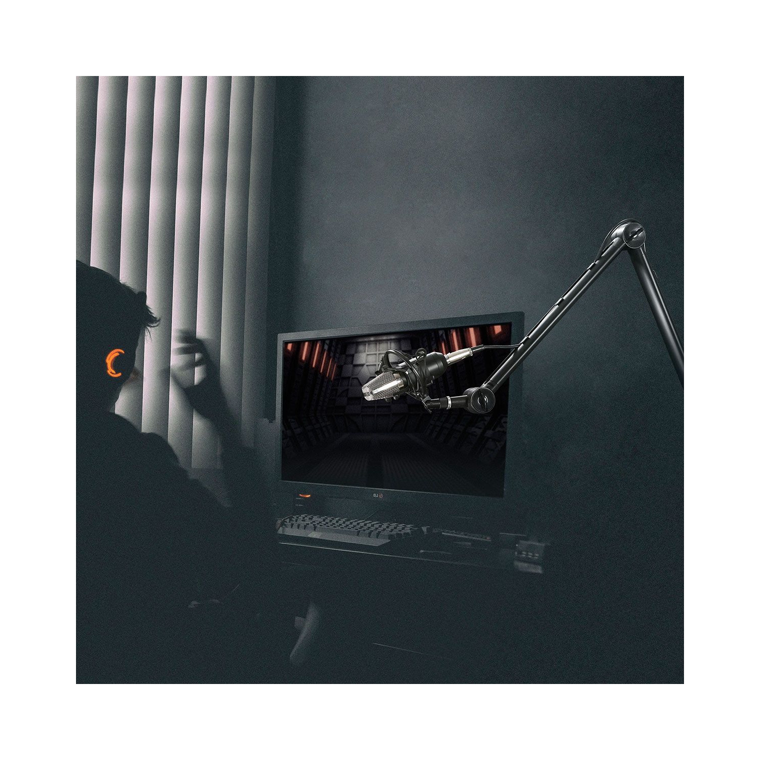 Support de microphone professionnel à perche MS06 Premium de Boost Industries pour bureau