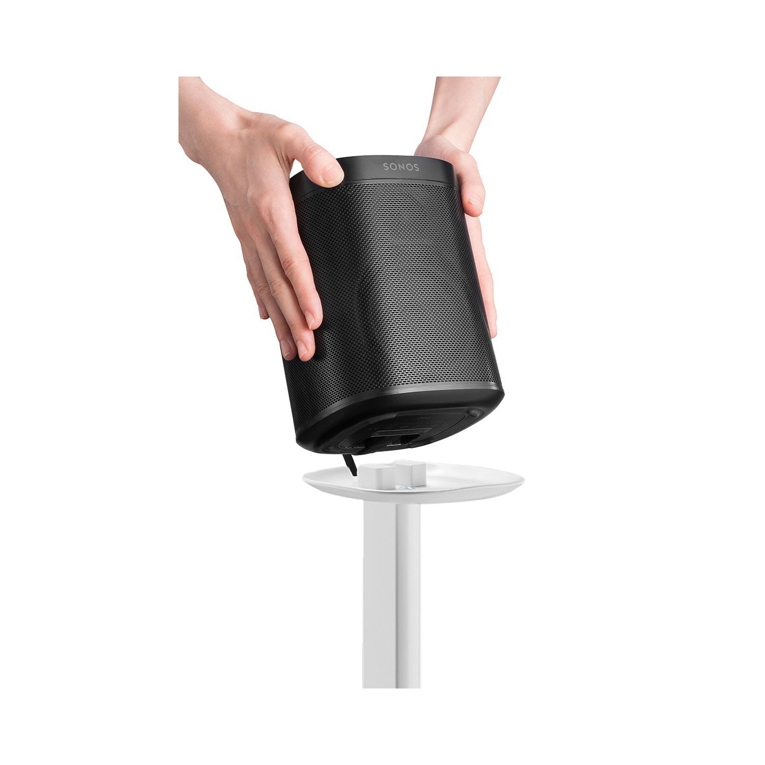 Boost Industries S1-FLR2-WH White Height Adjustable Floor Speaker Stand for SONOS® ONE, SONOS® ONE SL and SONOS Play:1