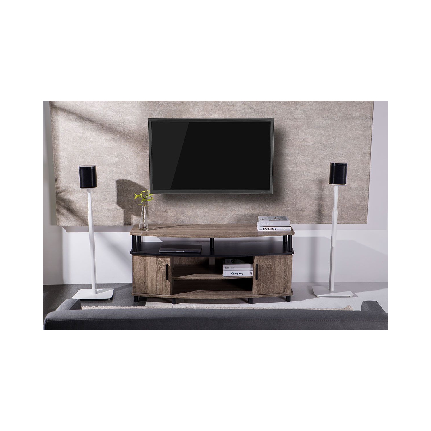 Boost Industries S1-FLR2-WH White Height Adjustable Floor Speaker Stand for SONOS® ONE, SONOS® ONE SL and SONOS Play:1