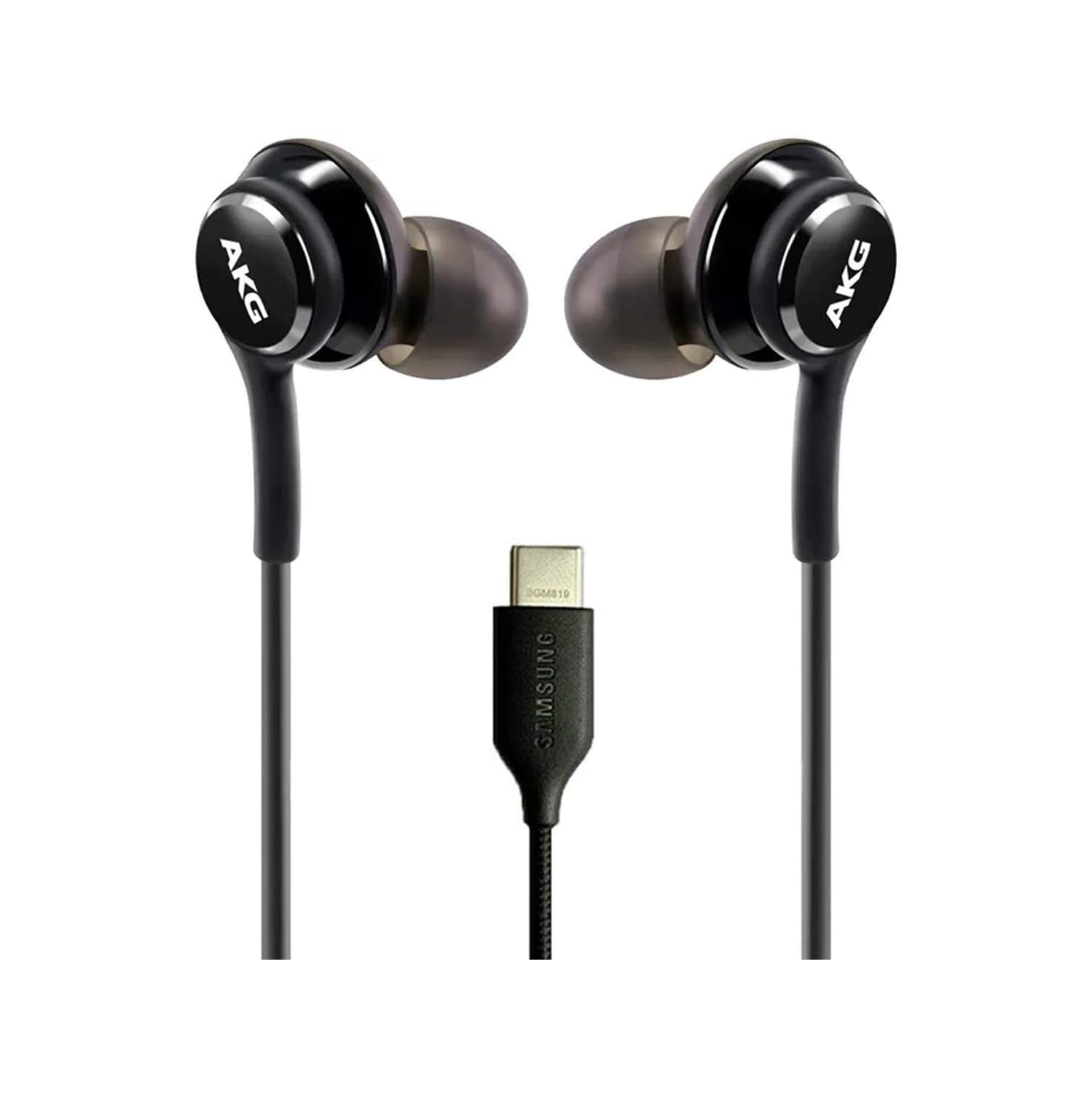 |HWS| AKG Type USB-C Connector Stereo Headsets Headphones Earphones & Mic for Samsung S9 S10 S20 Note 8 9 Plus, Black