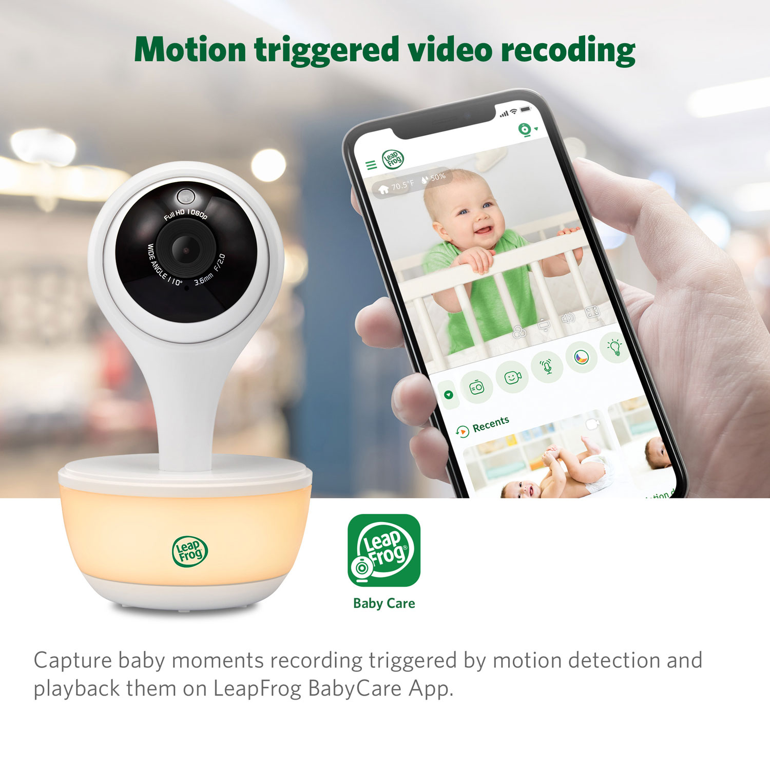 LeapFrog 5" Video Wi-Fi Baby Monitor with Night Vision, Zoom & 2-Way Audio