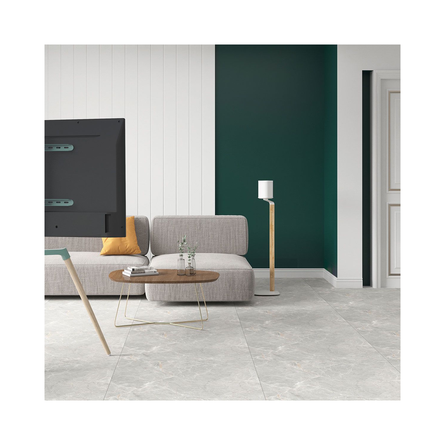 Boost Industries SB-62F-WH Floor Speaker Stands with Hardwood Column for SONOS® ONE, SONOS® ONE SL and SONOS Play:1