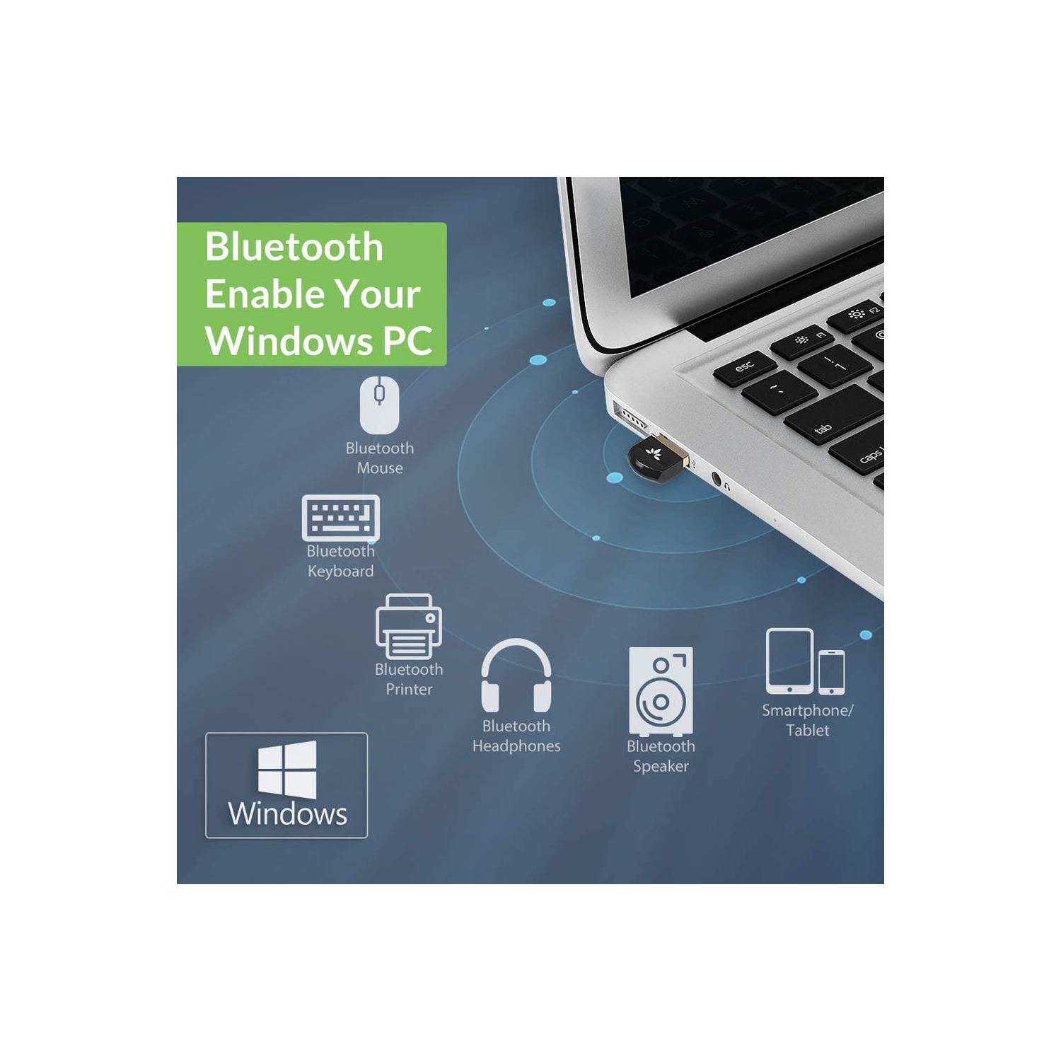 Avantree DG45 Bluetooth 5.0 USB Dongle | Bluetooth Adapter for Computer, Bluetooth Headphones Speakers Keyboard Mouse Printers Music & Calls