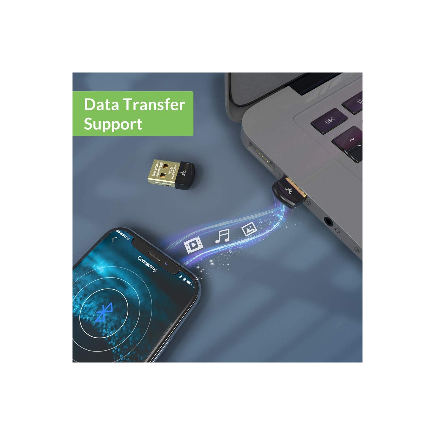 Avantree DG45 Bluetooth 5.0 USB Dongle | Bluetooth Adapter for Computer, Bluetooth Headphones Speakers Keyboard Mouse Printers Music & Calls