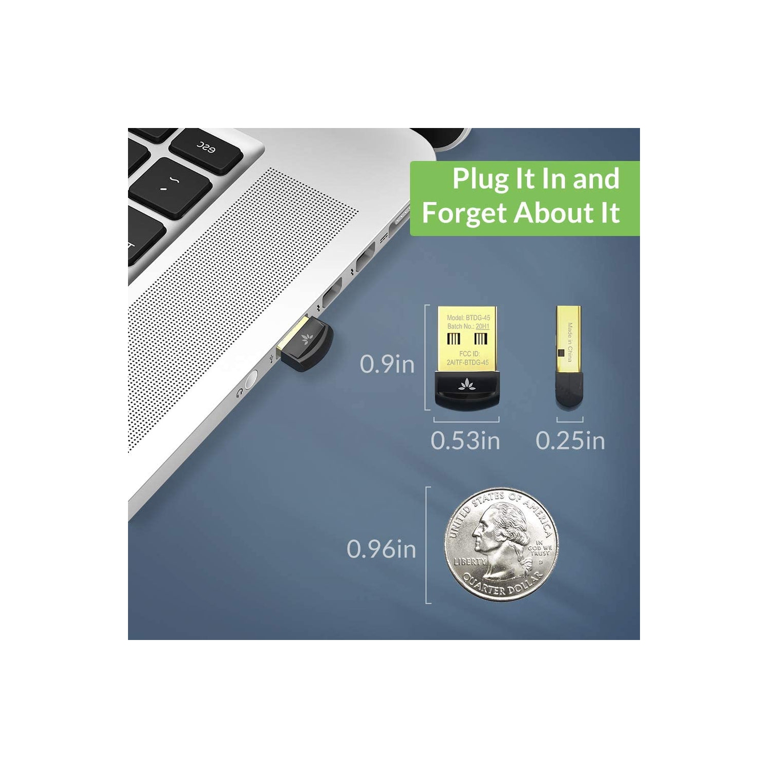 Avantree DG45 Bluetooth 5.0 USB Dongle | Bluetooth Adapter for Computer, Bluetooth Headphones Speakers Keyboard Mouse Printers Music & Calls