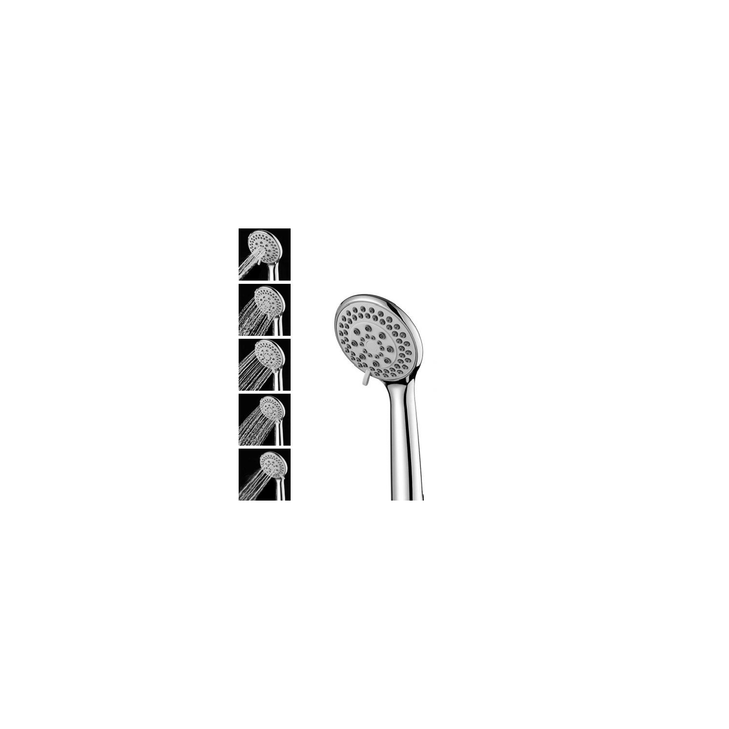 ISTAR High Pressure 5 Spray Setting Handheld Shower Head Showerhead 4.1" Chrome Face
