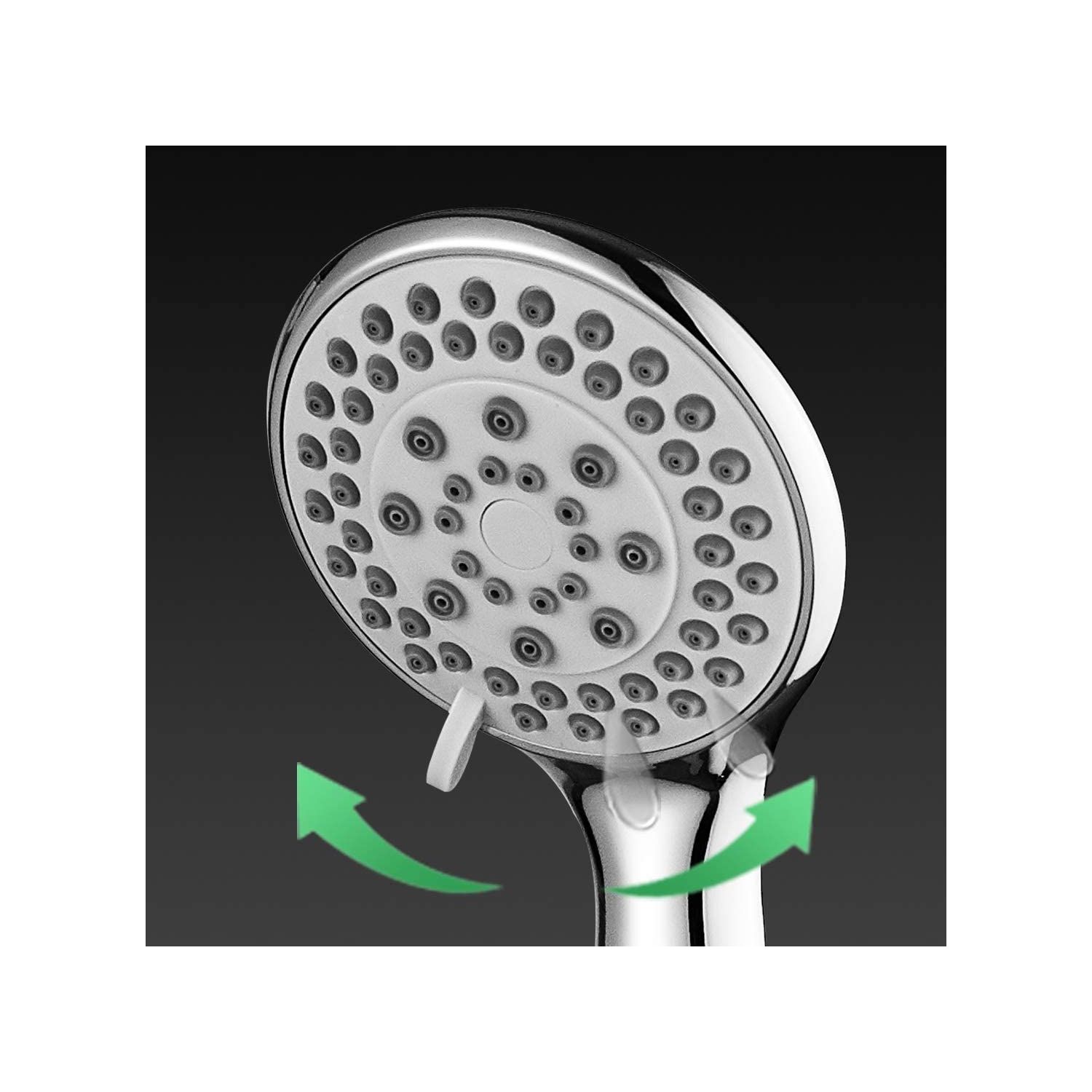 ISTAR High Pressure 5 Spray Setting Handheld Shower Head Showerhead 4.1" Chrome Face