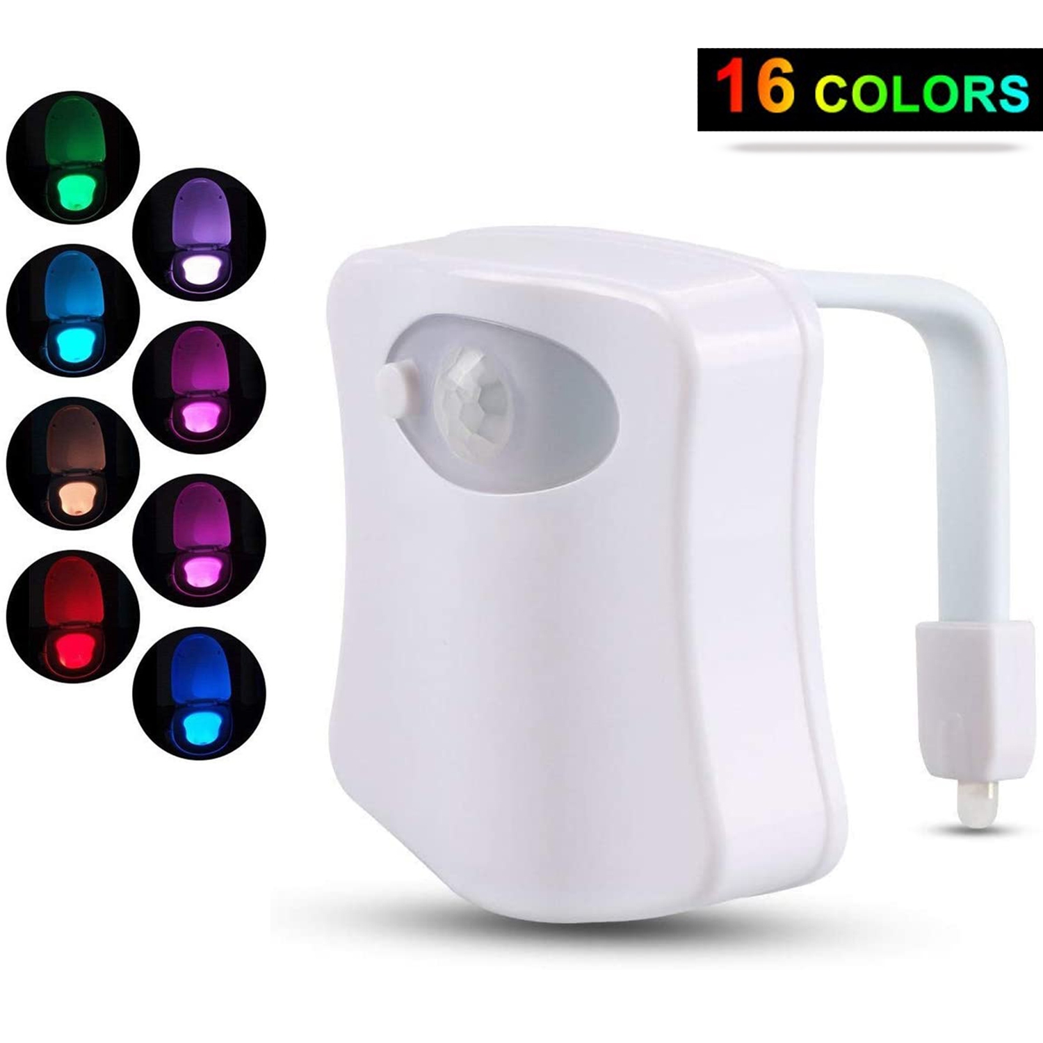 ISTAR Light Motion Activated Toilet Night Light Toilet Nightlight Sensor LED 16 Color Modes Toilet Bowl Seat Lamp for Bathroom Potty Training - (2 Pack)