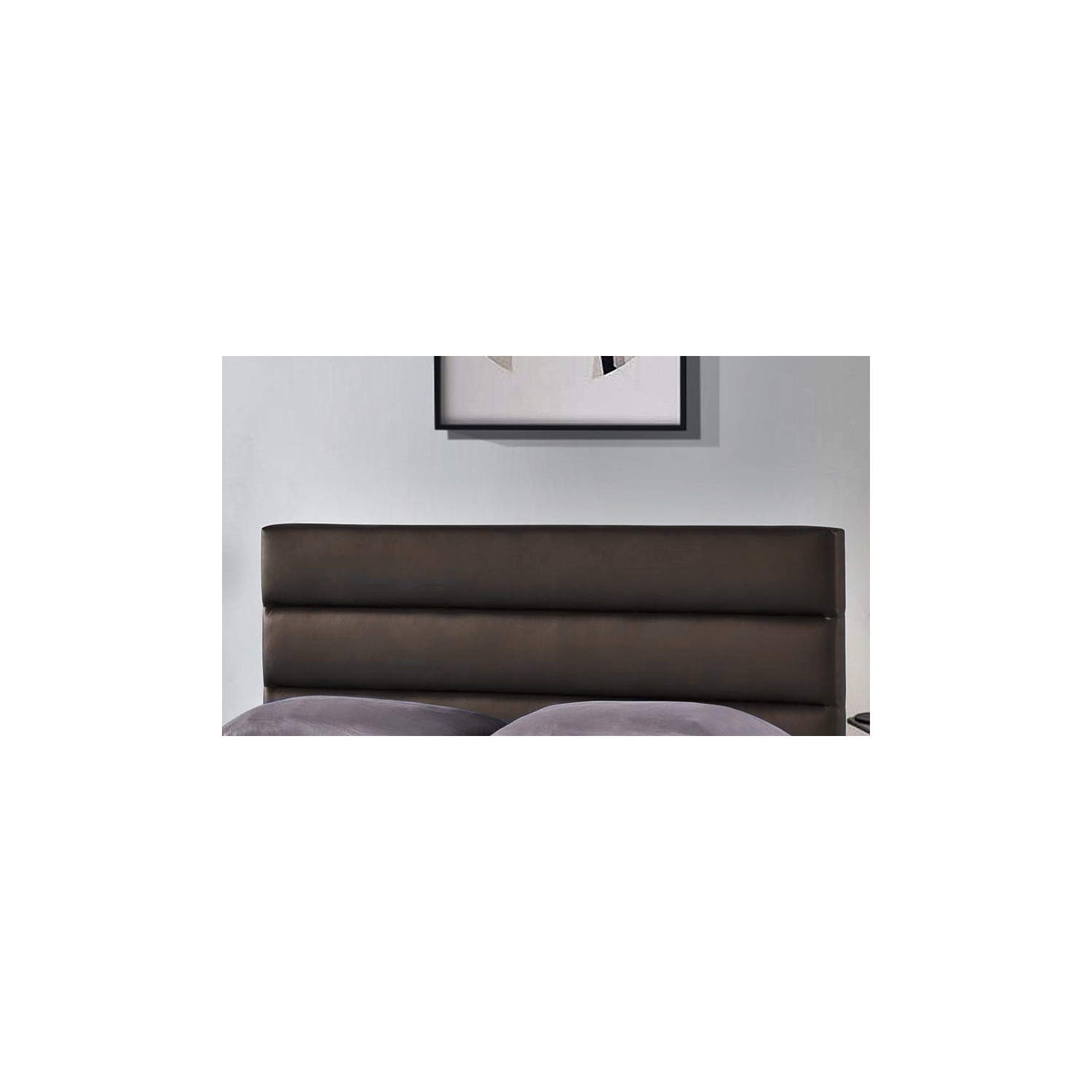 Espresso PU Upholstered Double Size Platform Bed