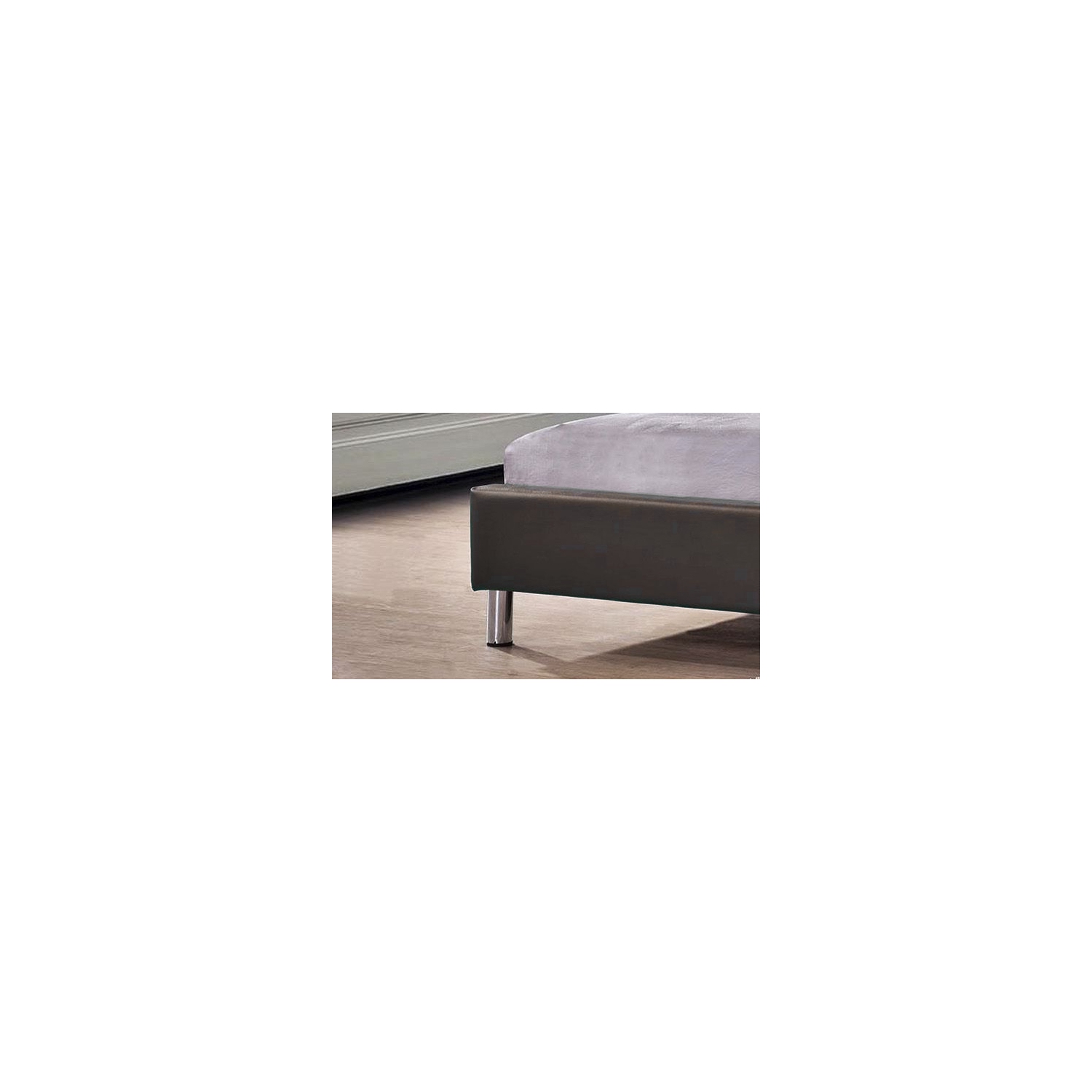 Espresso PU Upholstered Double Size Platform Bed