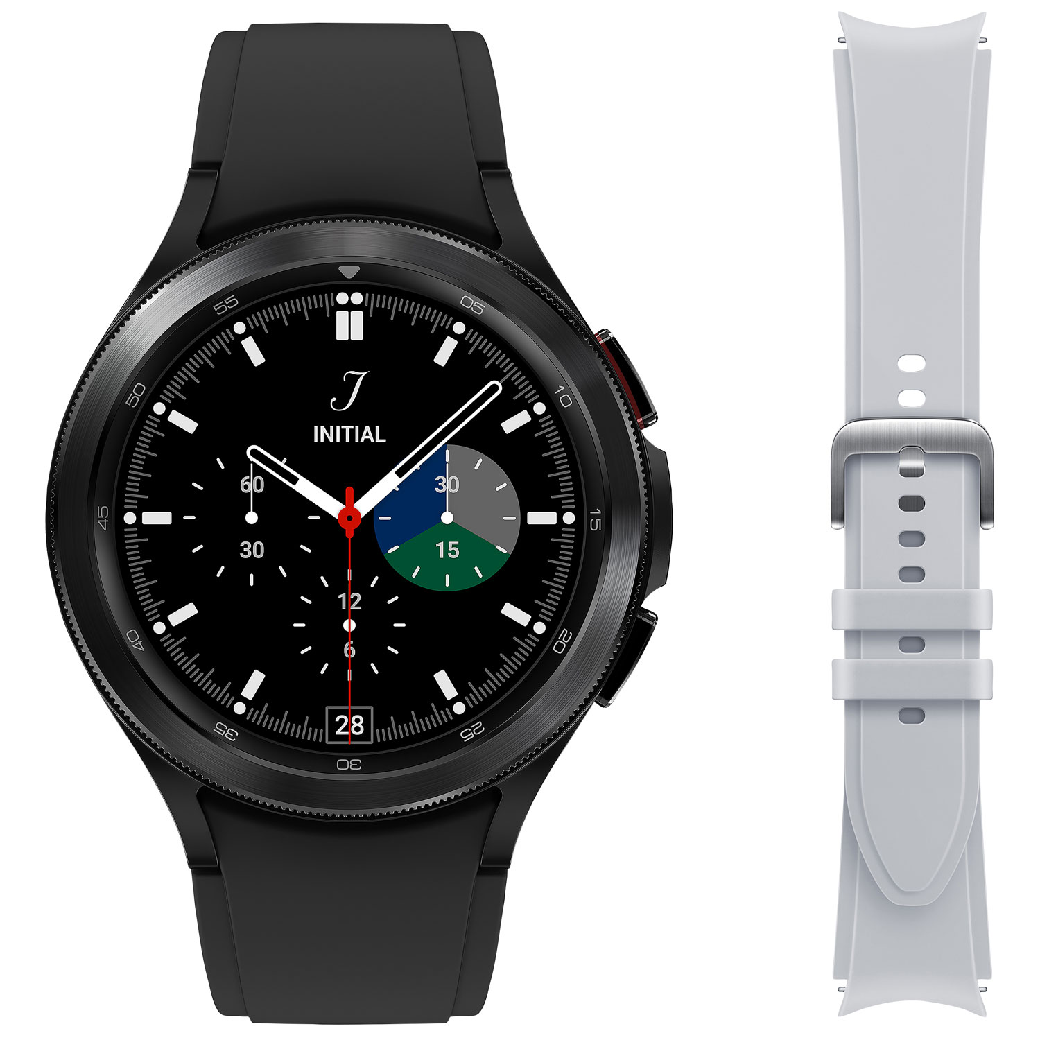 Samsung Galaxy Watch4 Classic 46mm Smartwatch w/ HR Monitor & Extra Strap -Black/Grey -Only at Best Buy