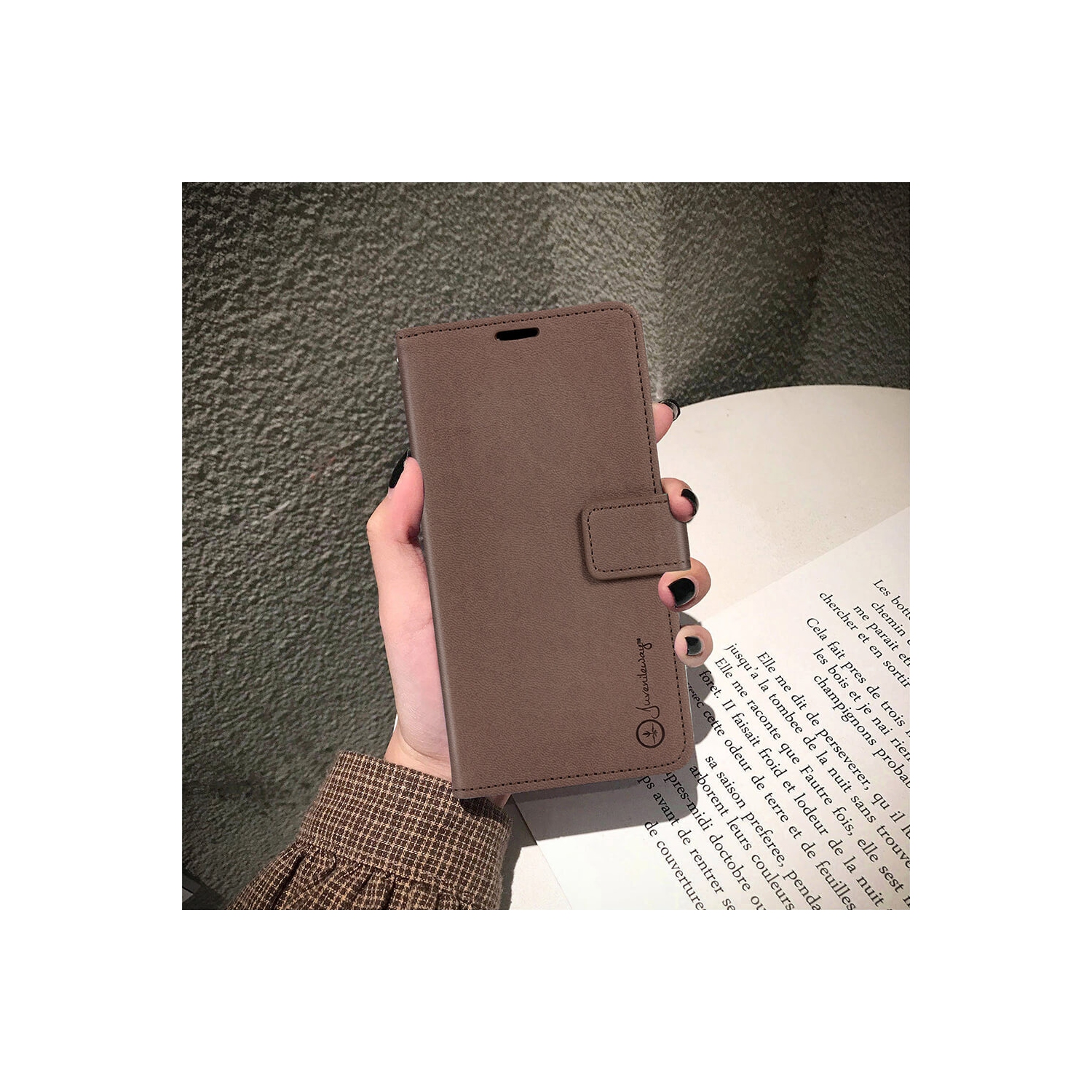 Juvenileway Folio series protection flip case for Apple iPhone 12 Mini 2020 - Brown