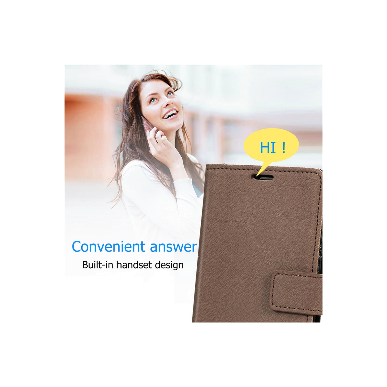 Juvenileway Folio series protection flip case for Apple iPhone 12 Mini 2020 - Brown