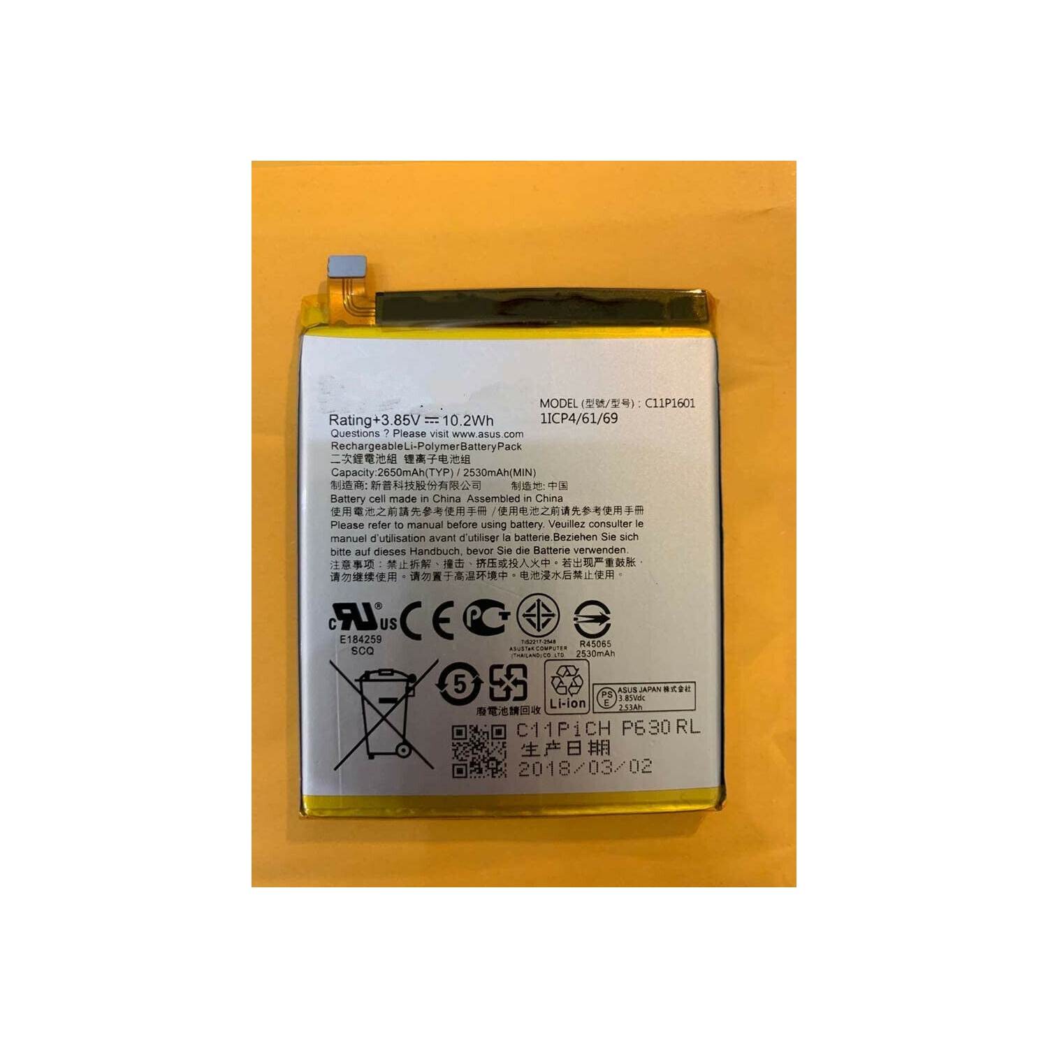 Replacement Battery-Compatible For Asus Zenfone 3 ZE520KL C11P1601
