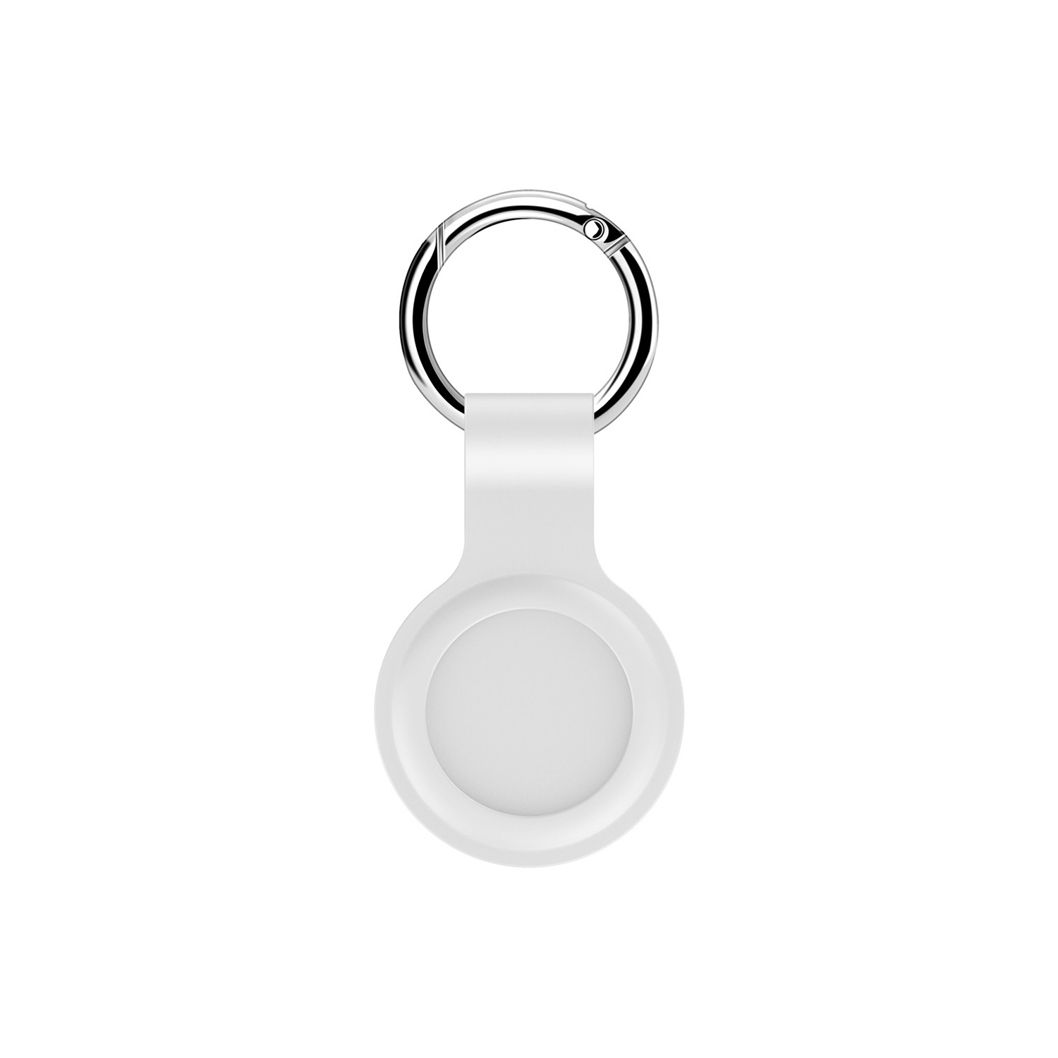 【2 Packs】 CSmart Silicone Protective Case Cover Key Tracker Holder Keychain with Ring for AirTag, White