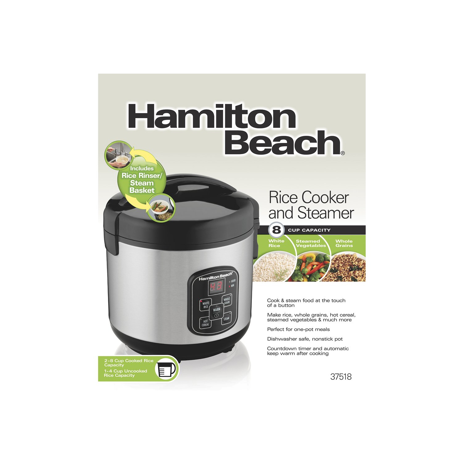 Cuiseur à riz et cuiseur à vapeur de Hamilton Beach capacité de 8 tasses avec poêle à frire T-fal de 20 cm gratuite