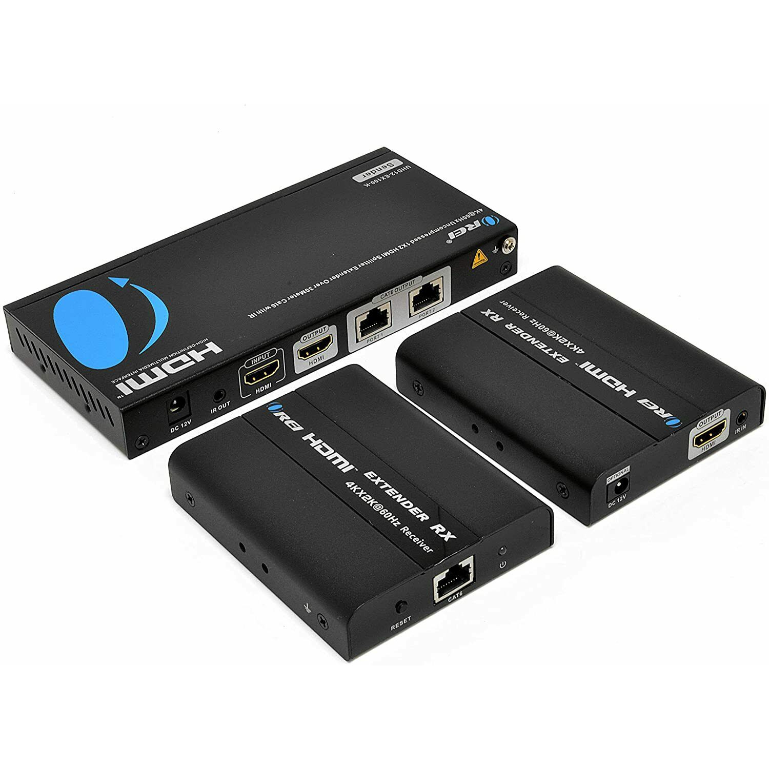 OREI 4K 1x2HD HDMI Extender Multiple Splitter Over Single Cable CAT6/7-Upto100Ft