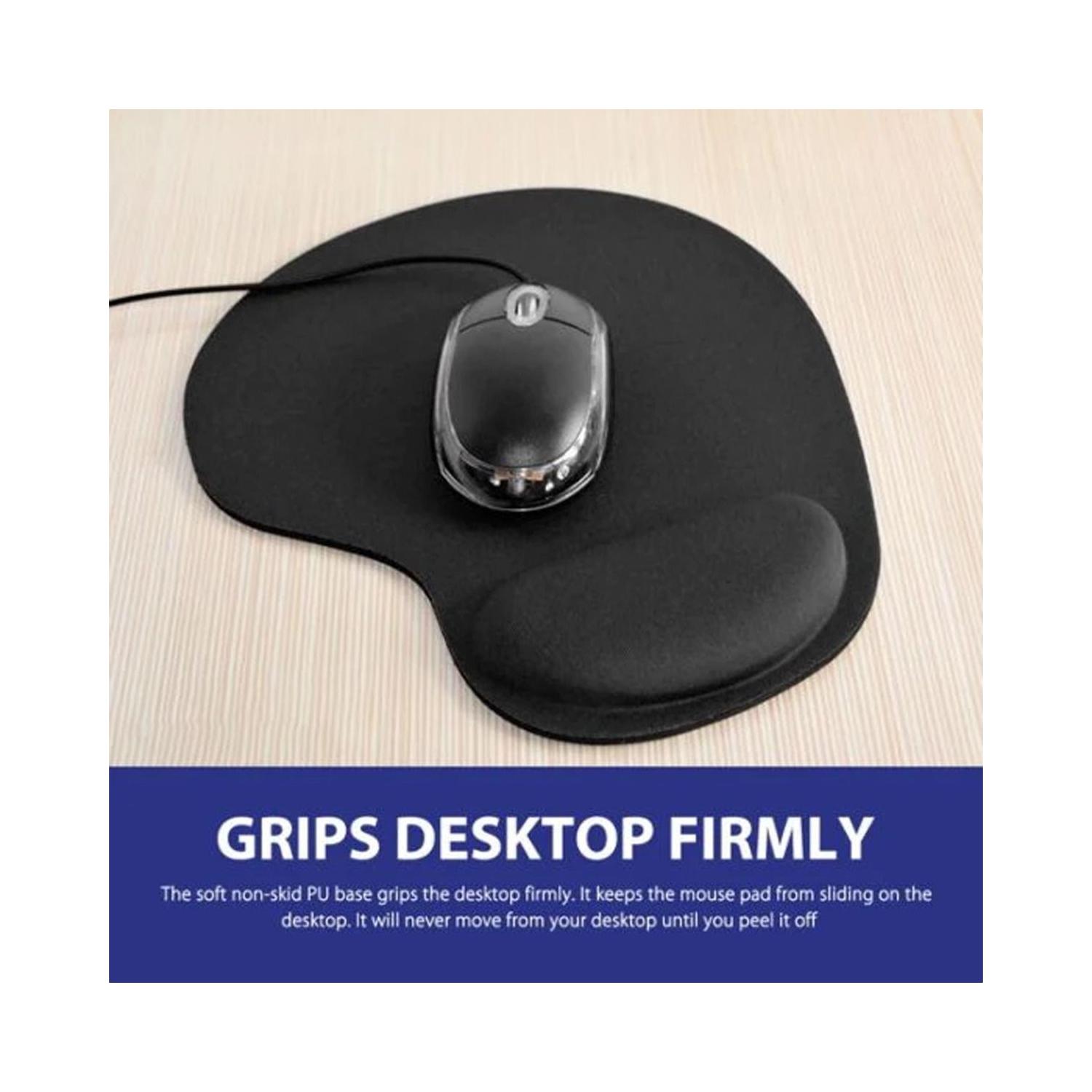 ISTAR Ergonomic Memory Foam Mouse Pad Wrist Rest Support Wrist Cushion Support – Lightweight Rest Mousepad for Mouse, Pain Relief, at Home or Work