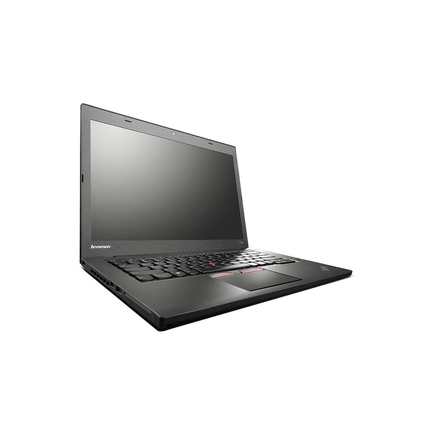 Ultrabook Lenovo ThinkPad T450 - Intel Core i5-5300U 2,30 GHz, 4 Go, SSD 180 Go, 14 pouces, webcam, Windows 10 Pro - Remis à neuf