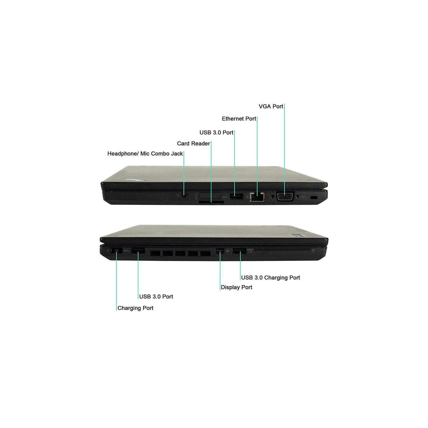 Ultrabook Lenovo ThinkPad T450 - Intel Core i5-5300U 2,30 GHz, 4 Go, SSD 180 Go, 14 pouces, webcam, Windows 10 Pro - Remis à neuf