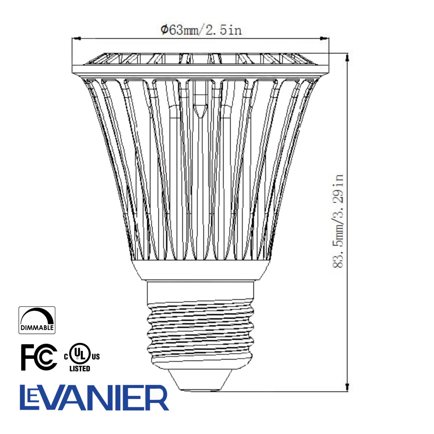 LeVanier 8-Pack LED PAR20 8W 120V 50W Equivalent CRI>80 120° Flood Light Dimmable 25,000 Hours LED Light Bulb E26 | 3..
