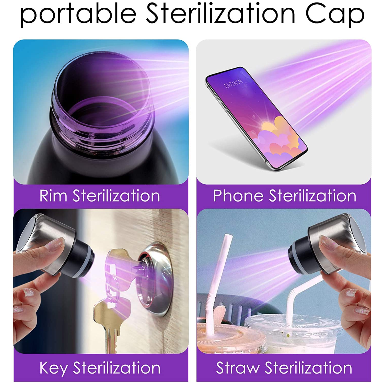 Purificateur d'eau UV2.0 & bouteille d'eau isotherme auto-nettoyante en acier inoxydable Transforme n'importe quelle source d'eau en eau potable