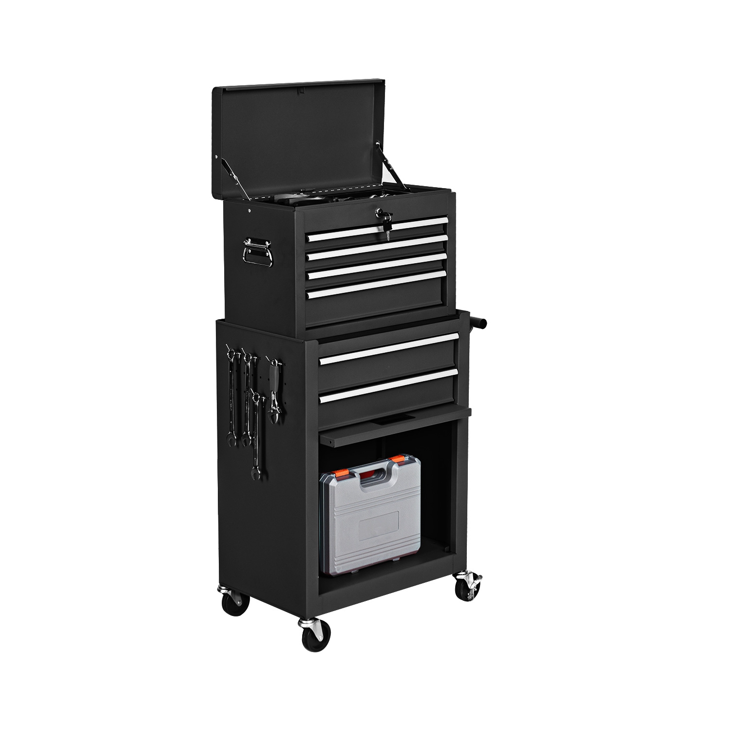 Costway 2 in 1 Rolling Cabinet Storage Chest Box Organizer w/ 6 Drawers