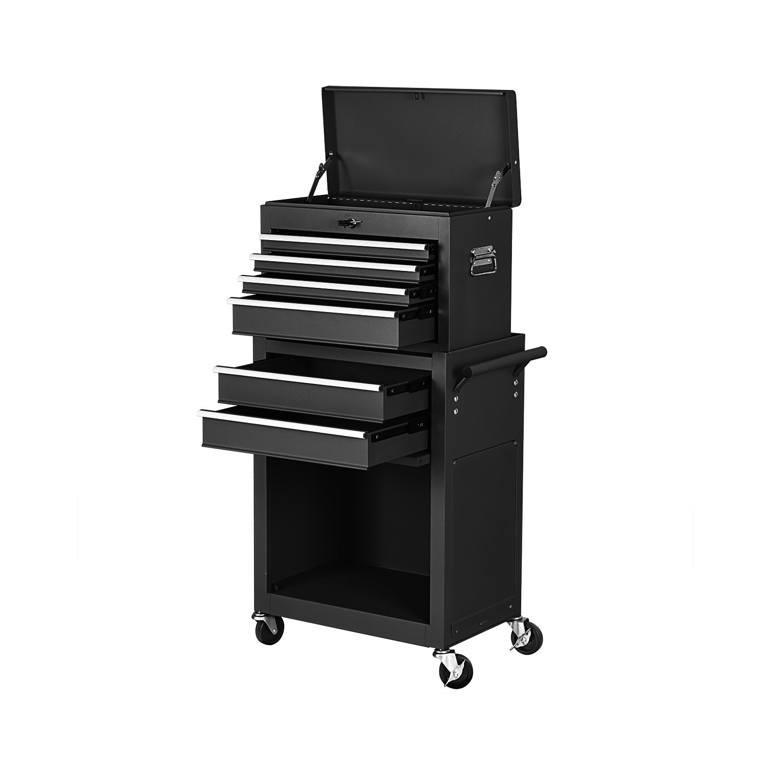 Costway 2 in 1 Rolling Cabinet Storage Chest Box Organizer w/ 6 Drawers