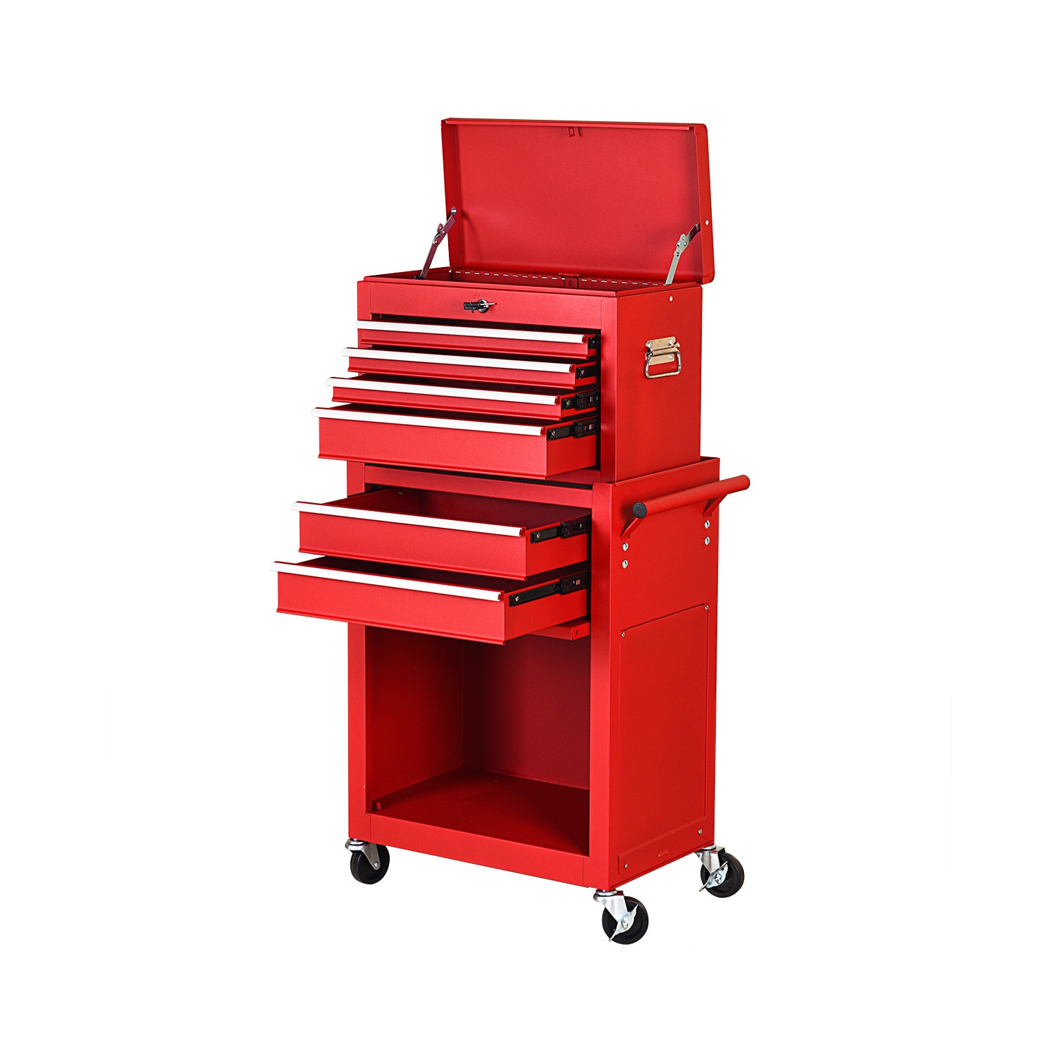 Costway 2 in 1 Rolling Cabinet Storage Chest Box Organizer w/ 6 Drawers