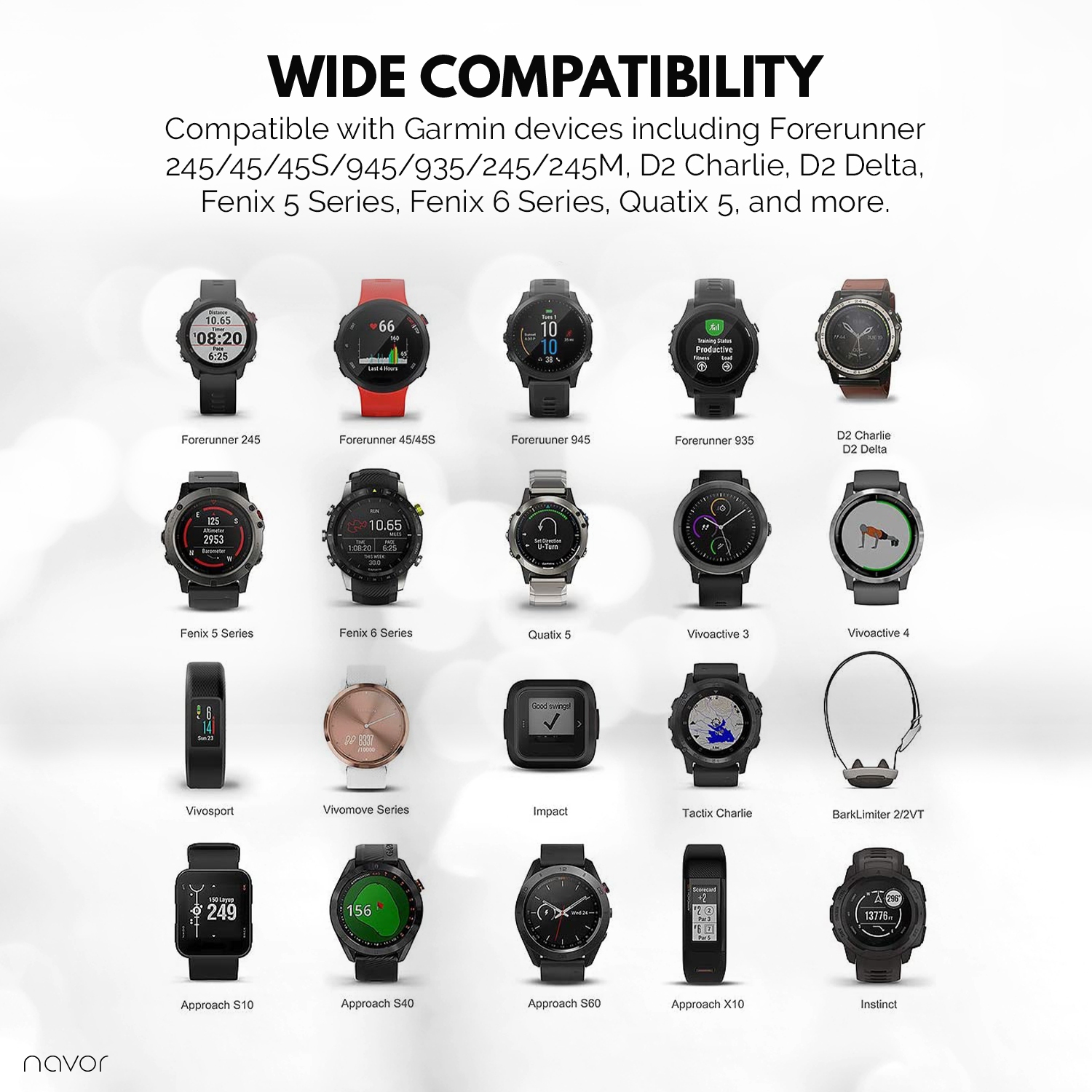 Paquet de 2 compatible avec le chargeur de rechange Vivoactive 3 Gramin; Câble de chargement USB; synchronisation des données; montre intelligente