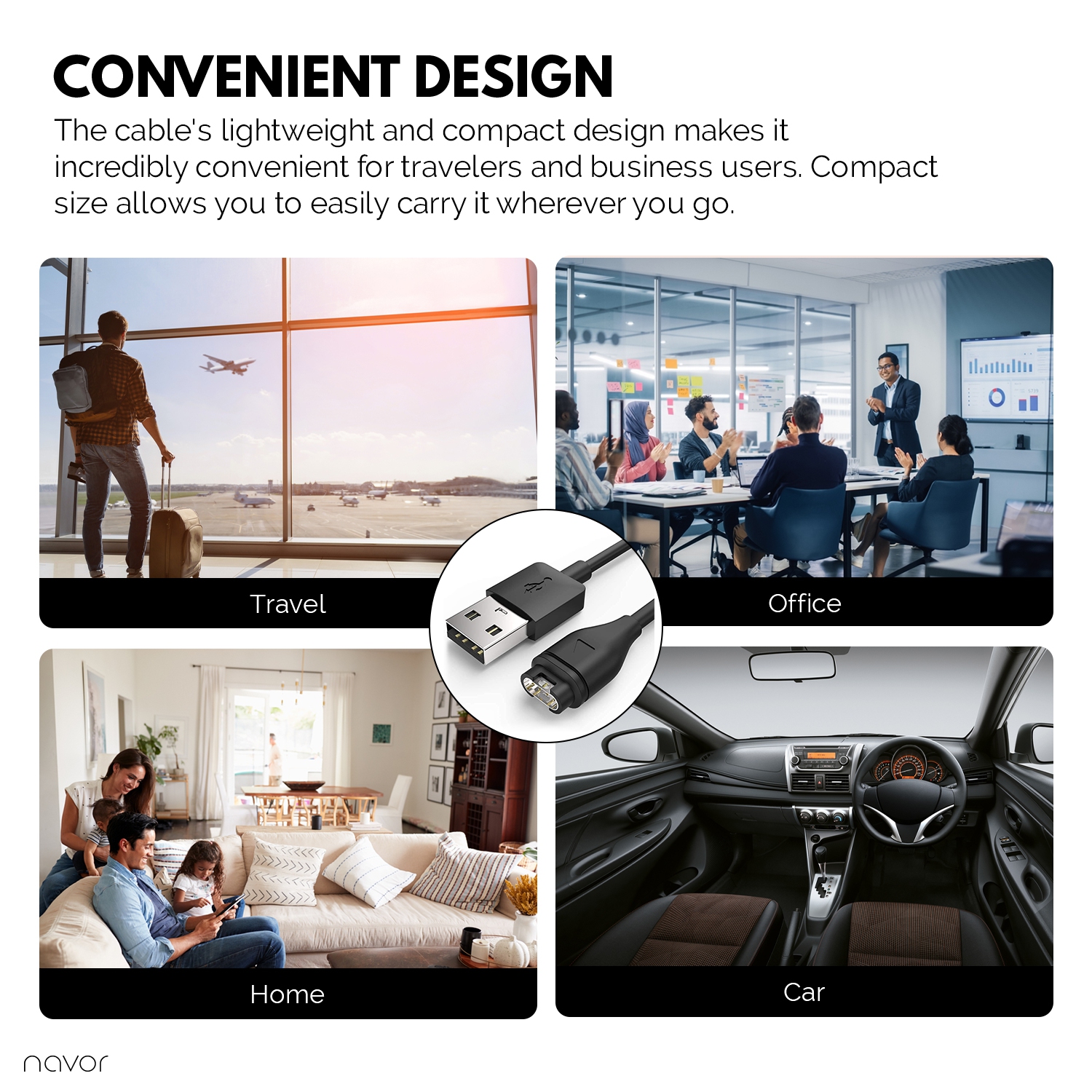 Paquet de 2 compatible avec le chargeur de rechange Vivoactive 3 Gramin; Câble de chargement USB; synchronisation des données; montre intelligente