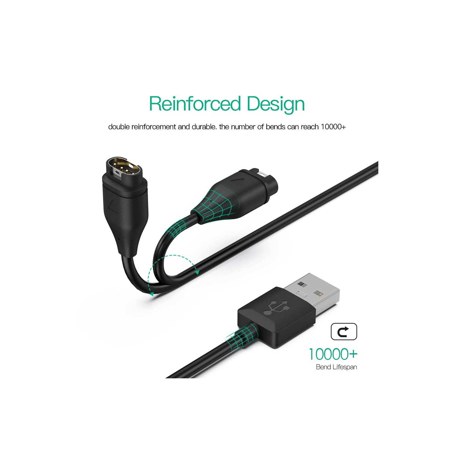 Navor Replacement Charging Cable for Garmin Fenix 7/6/5, Epix Gen 2, Forerunner 45/55/245/255/945/955, Venu 2/3, Vivoactive 3/4, Instinct 2, Approach