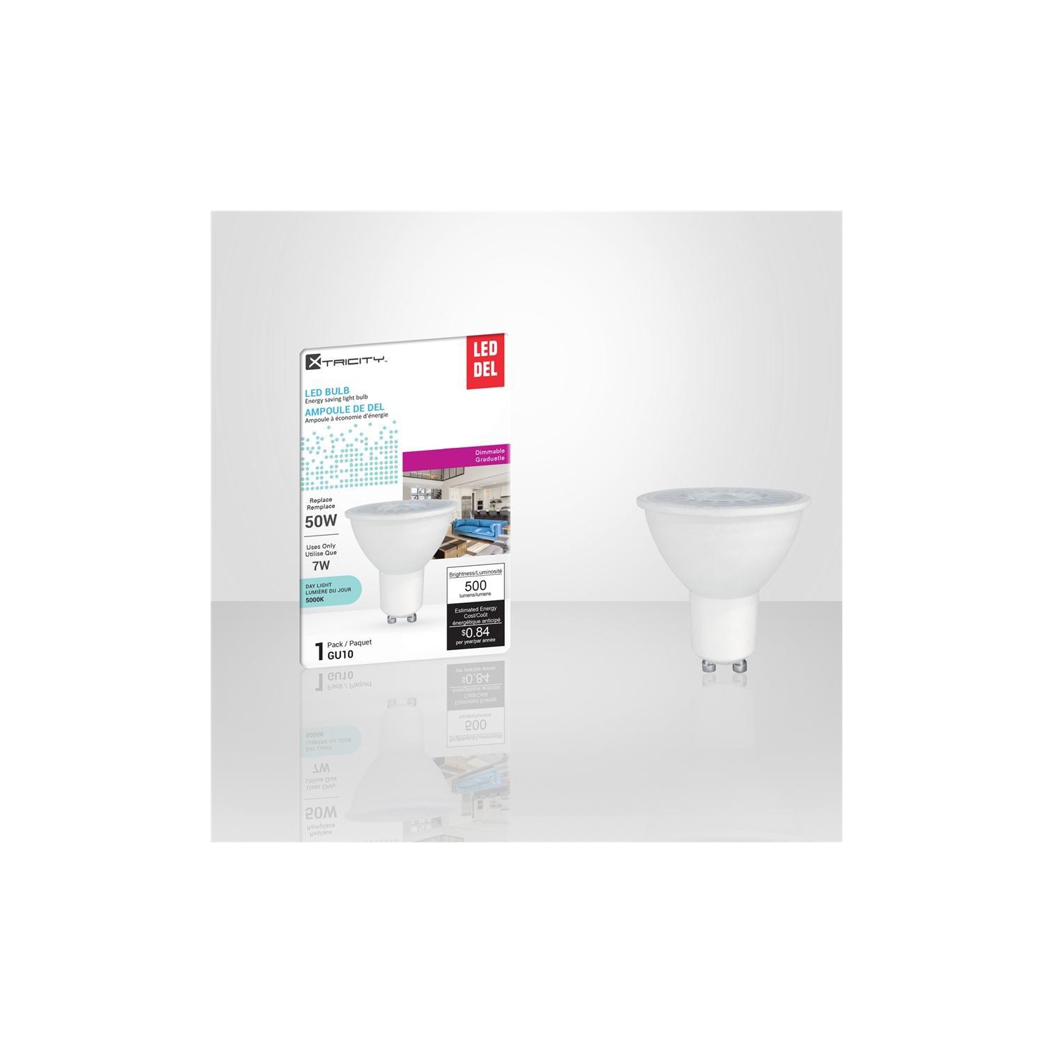 Xtricity - Dimmable Energy Saving LED Bulb, 7W, GU10 Base, 5000K Daylight