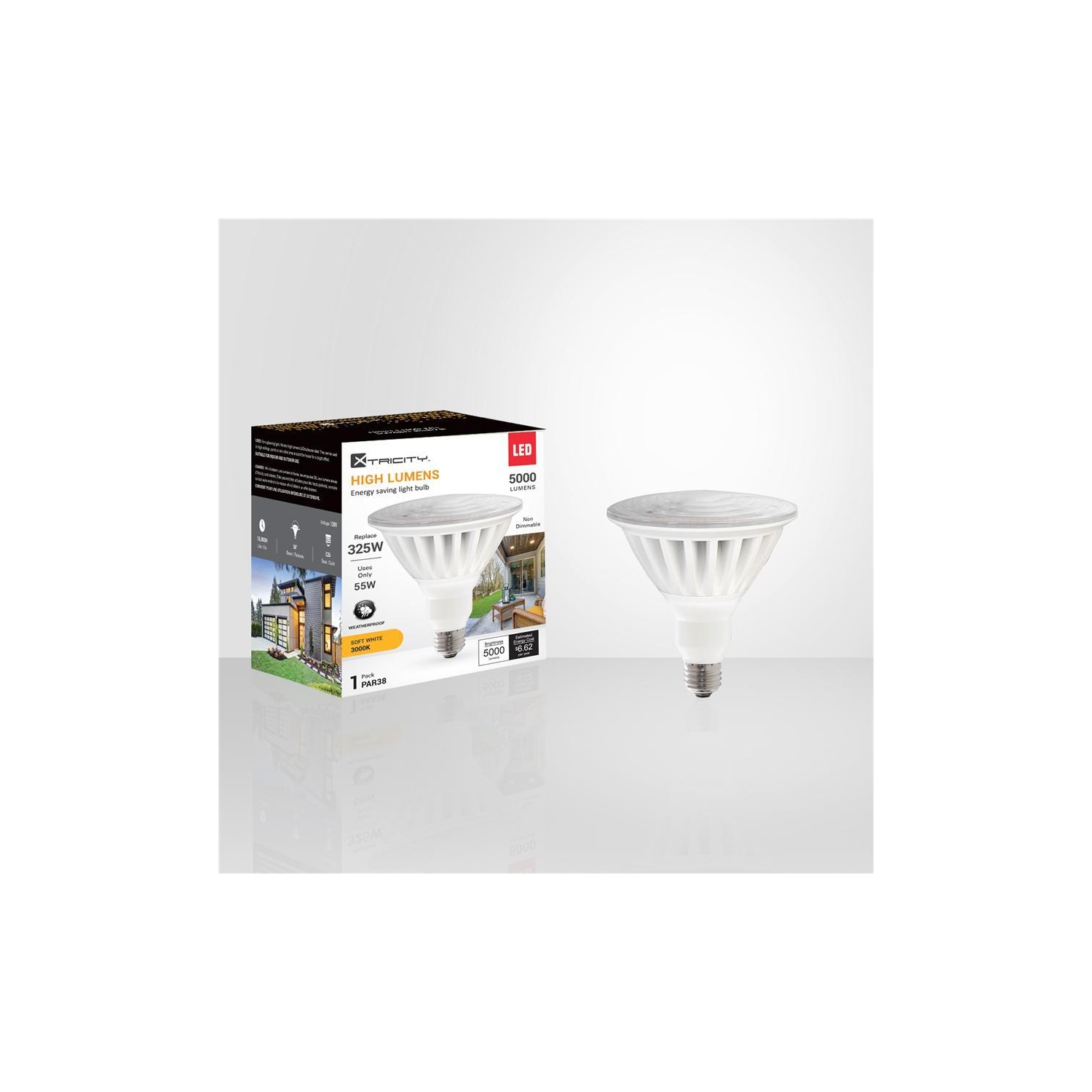 Xtricity - High Lumen Energy Saving LED Bulb, 55W, E26 Base, 3000K Soft White