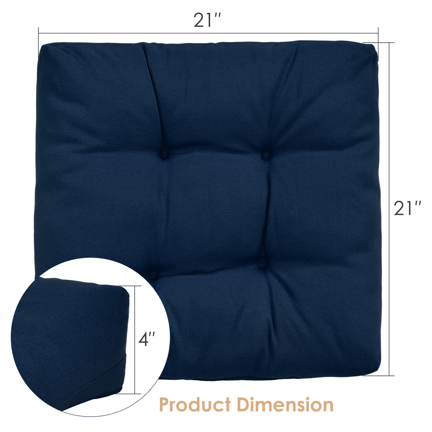 Costway 2PCS 21" x 21" Patio Chair Seat Cushion Pads Indoor/Outdoor