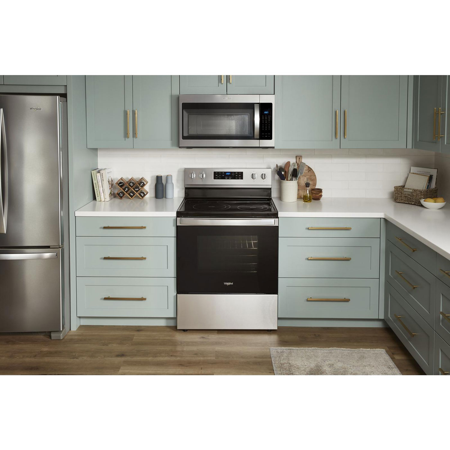 Whirlpool 30" 5.3 Cu. Ft. Fan Convection 5-Element Freestanding Electric Air Fry Range - Stainless Steel