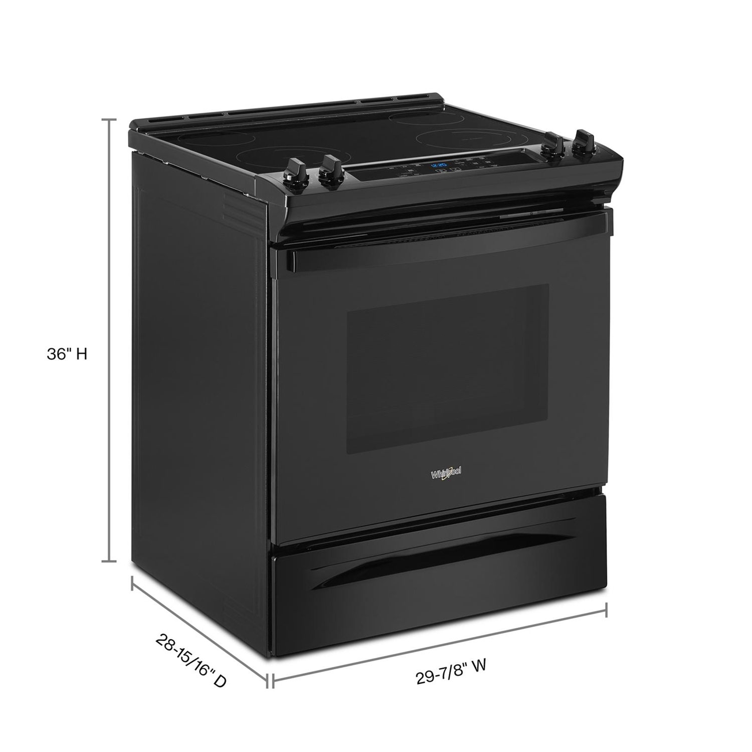 Whirlpool 30" 4.8 Cu. Ft. Self-Clean Slide-In Electric Range - Black