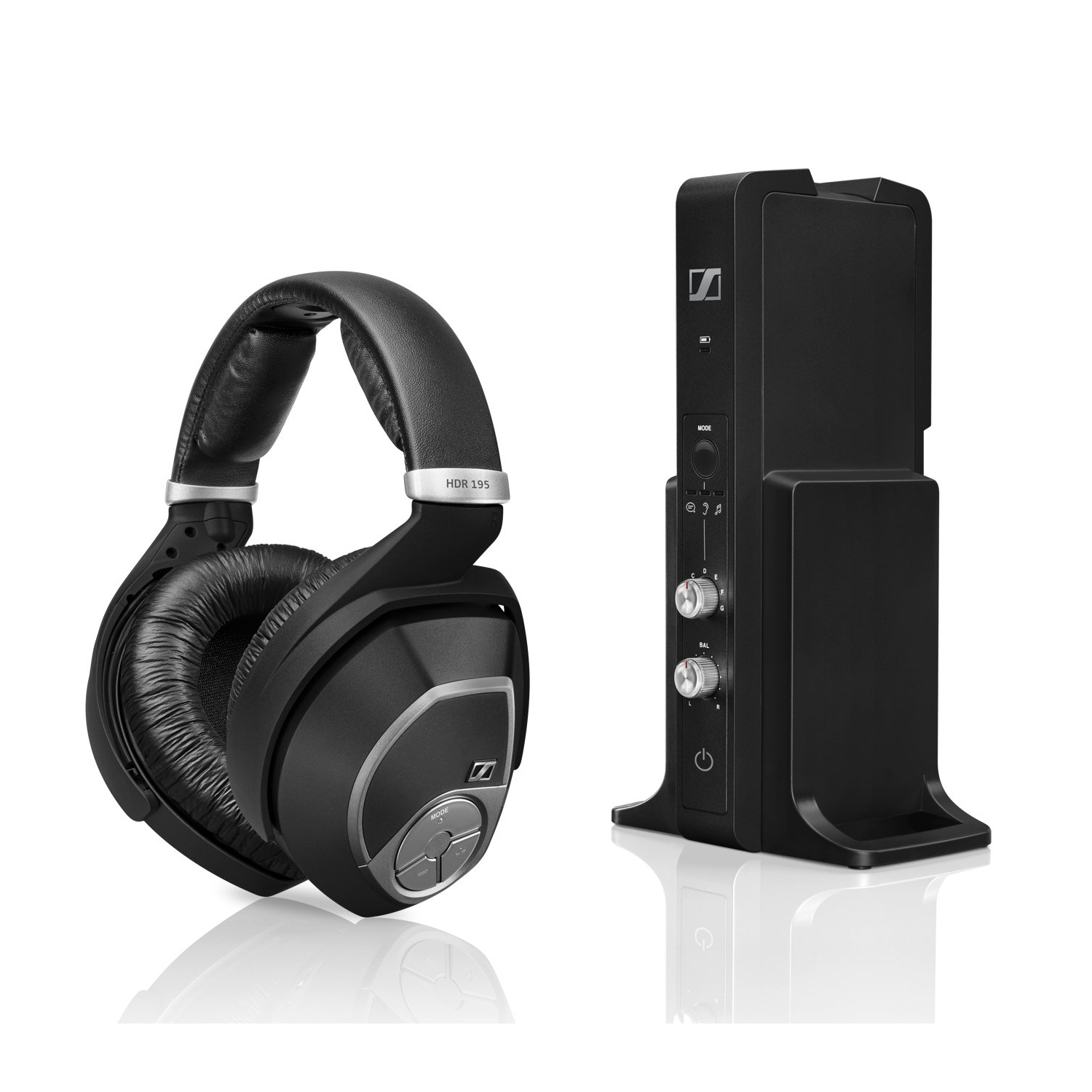 Remis à neuf - Casque d’écoute sans fil haute fidélité RF RS 195 de Sennheiser - Noir - remis à neuf