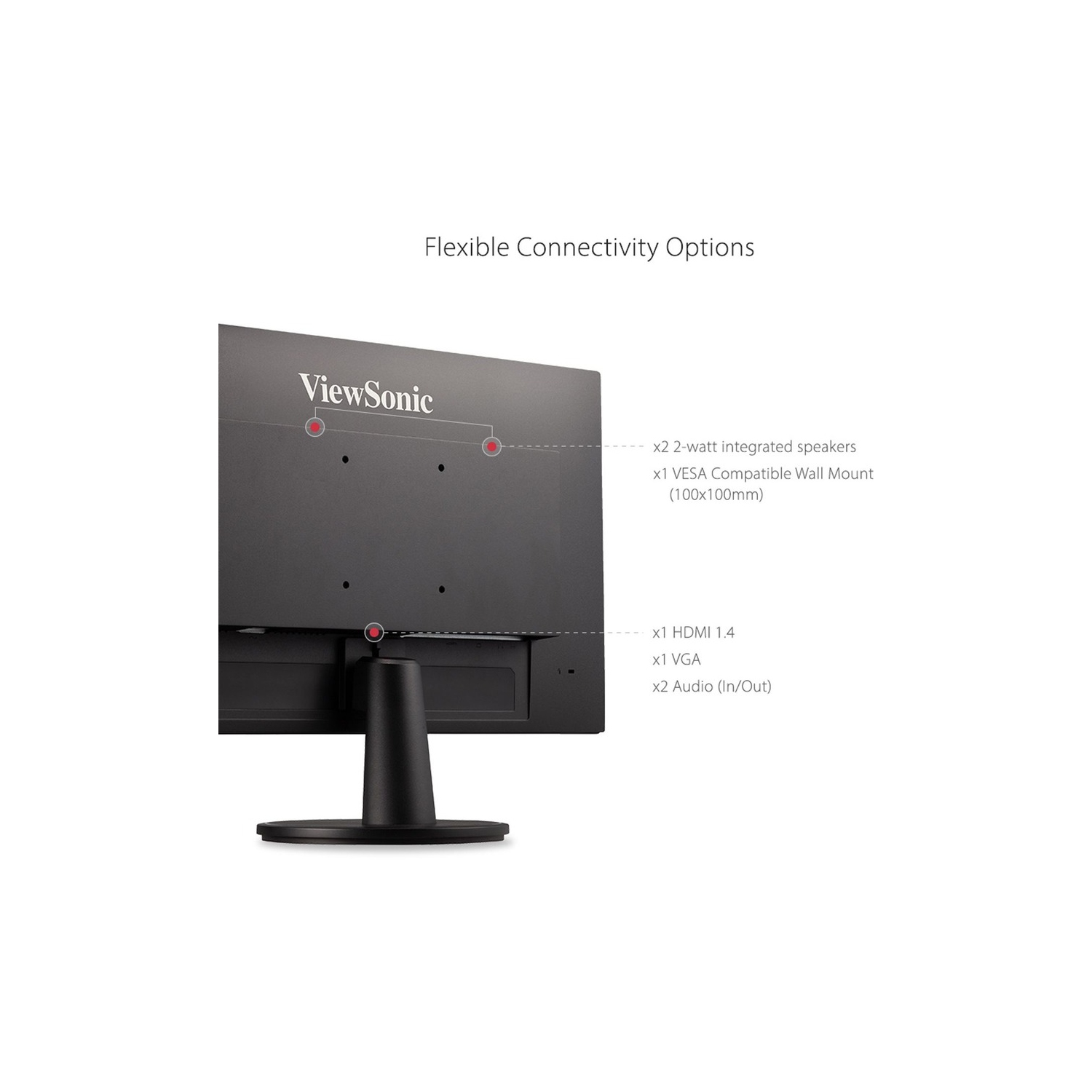 Moniteur ACL Adaptive-Sync MVA FHD 75 Hz 24 po de ViewSonic/temps réponse 5 ms gris à gris - Noir