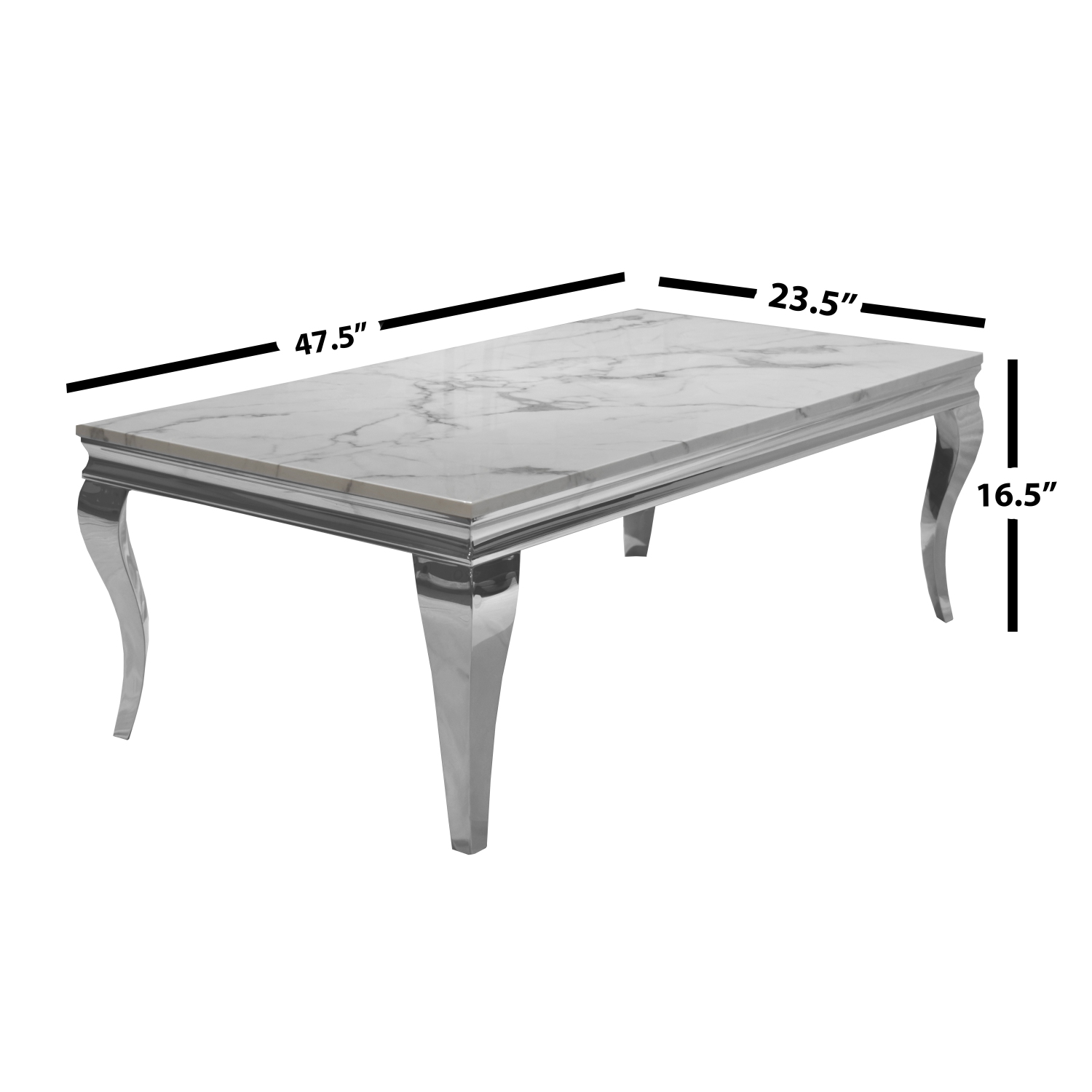 Marble Top Chrome Frame Coffee Table