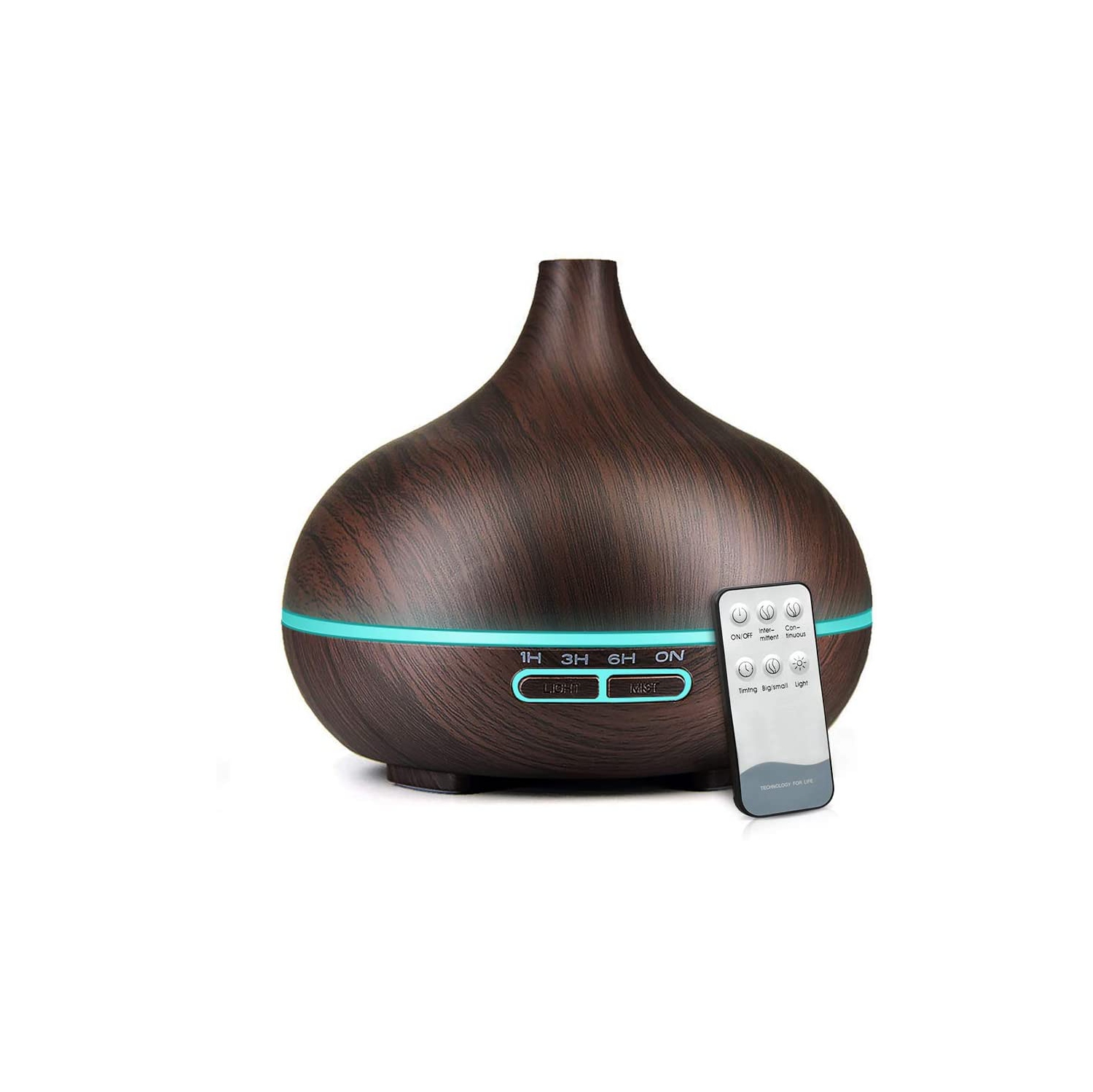 550ml Aroma Diffuser with Remote Control Aromatherapy Ultrasonic Cool Mist Humidifier Essential Oil Diffuser 7 Color LED Change for Office Home