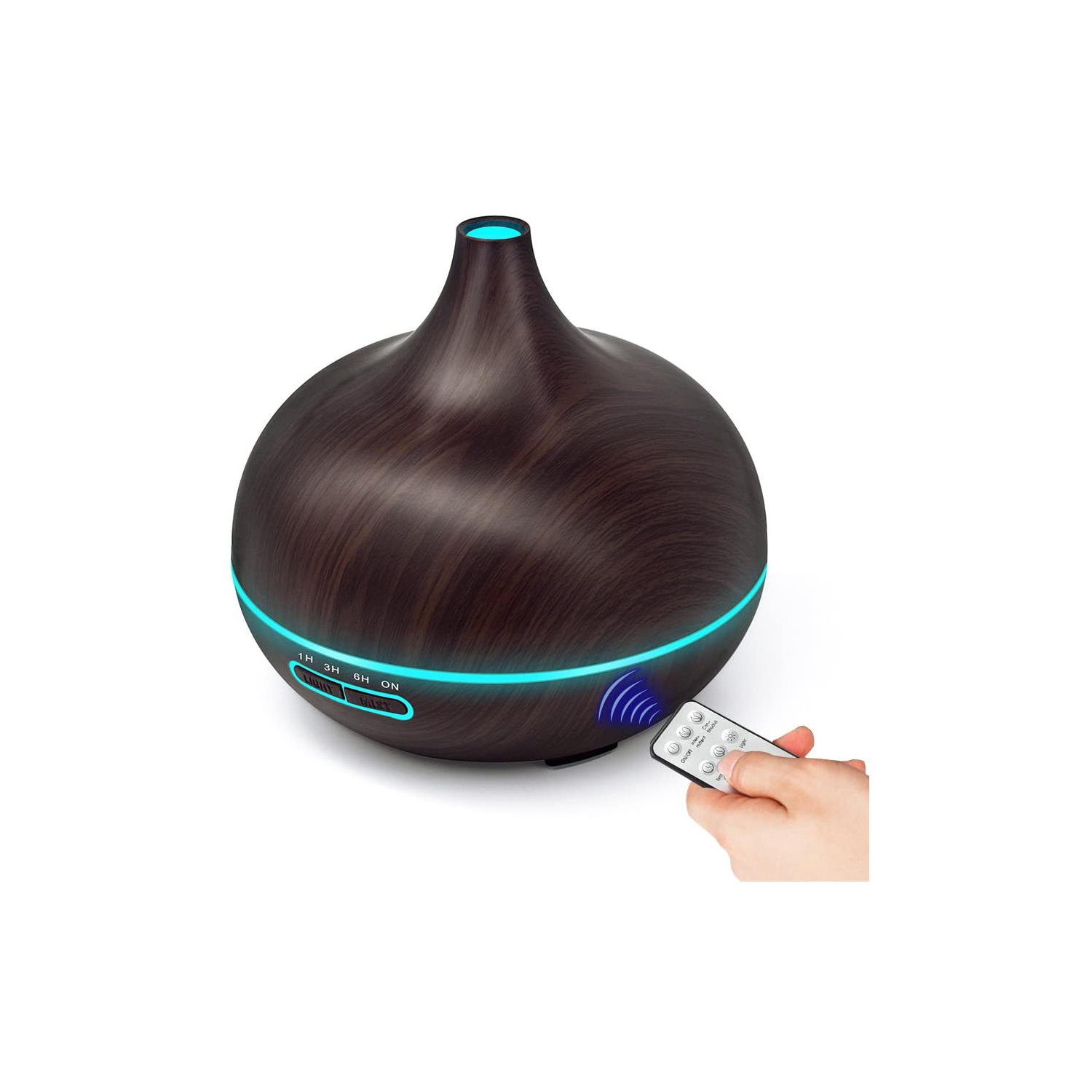 550ml Aroma Diffuser with Remote Control Aromatherapy Ultrasonic Cool Mist Humidifier Essential Oil Diffuser 7 Color LED Change for Office Home