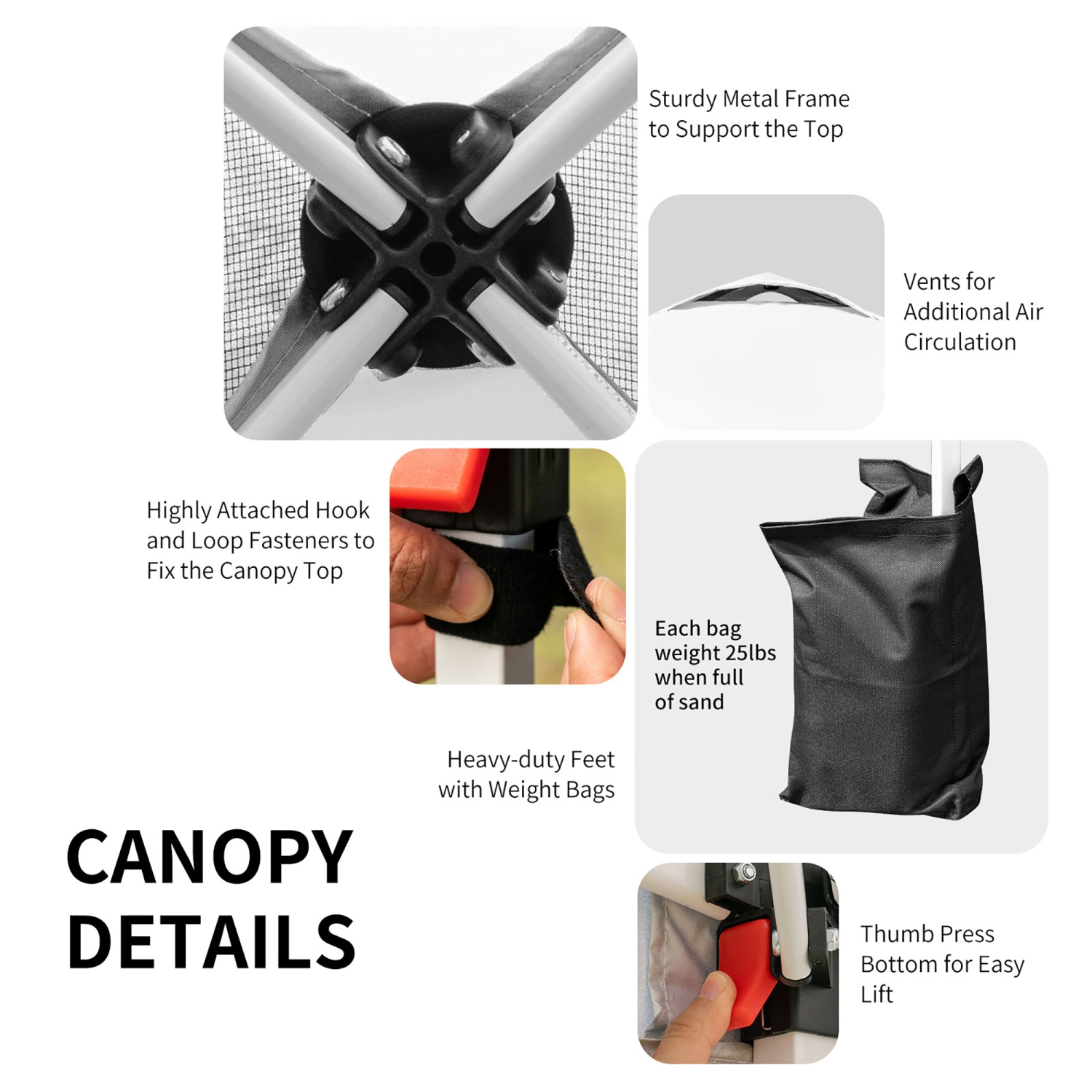 Costway 6x6 FT Pop Up Canopy Tent Camping Sun Shelter W/ Roller Bag