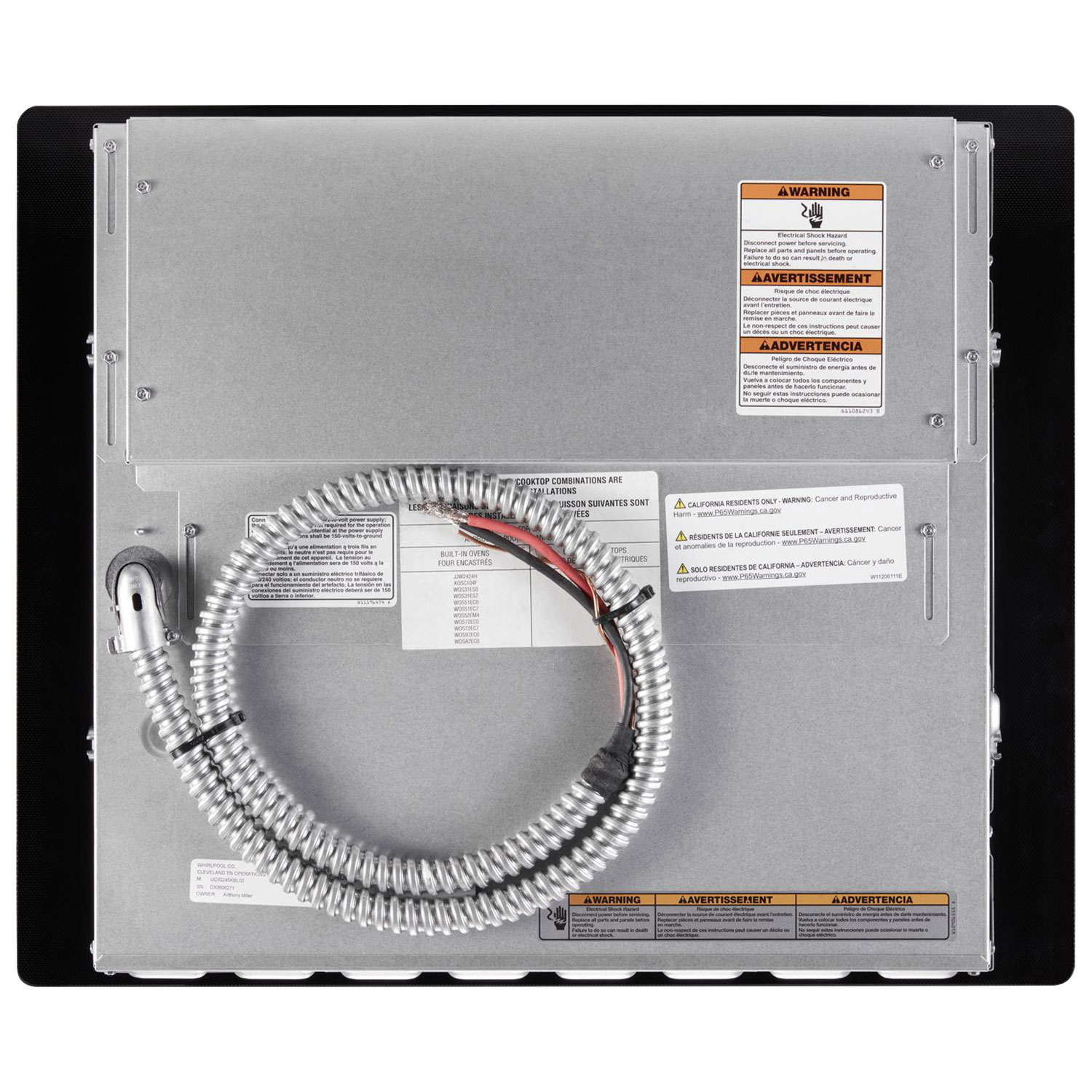 Surface de cuisson à induction de 24 po à 4 éléments de Whirlpool - Noir