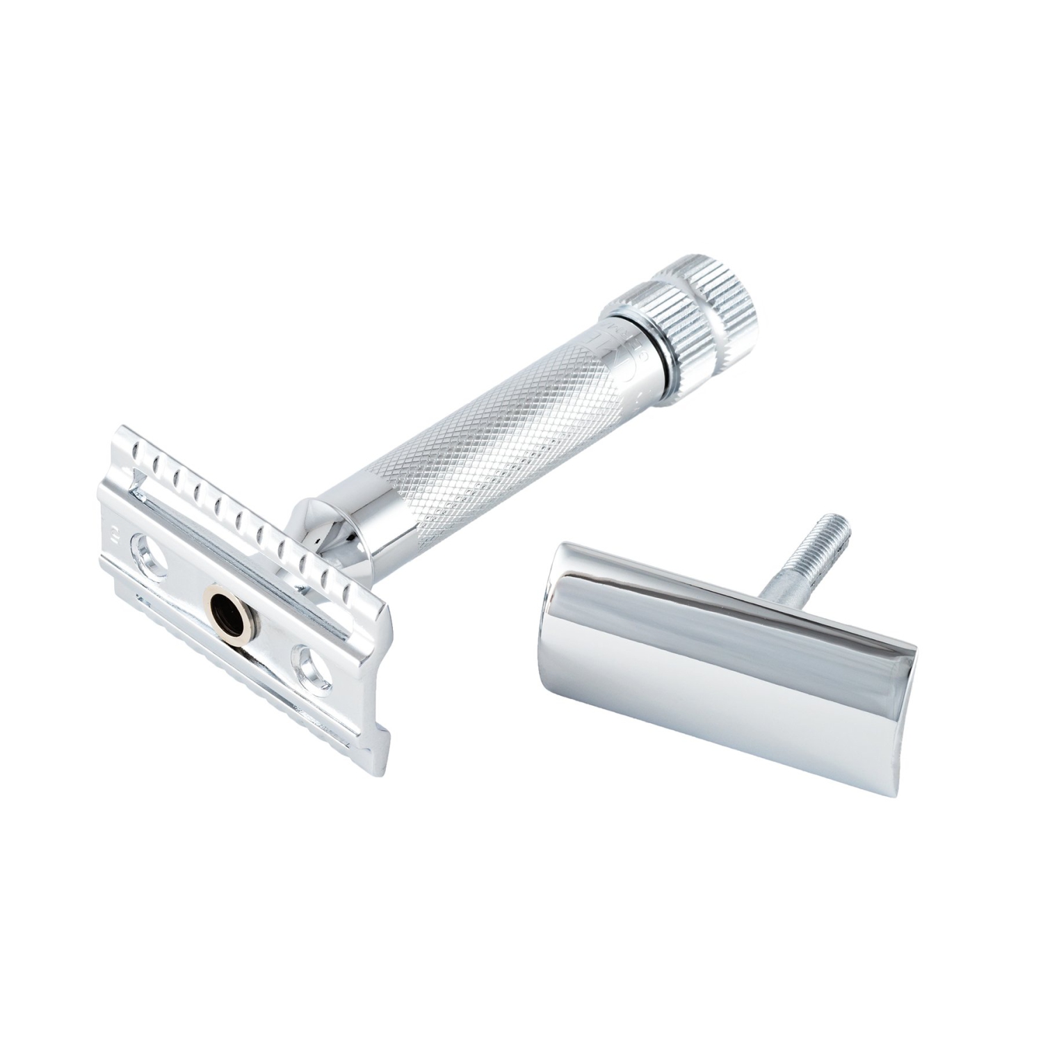 Merkur Double Edge Safety Razor, Straight Cut, Extra Thick Handle, Chrome