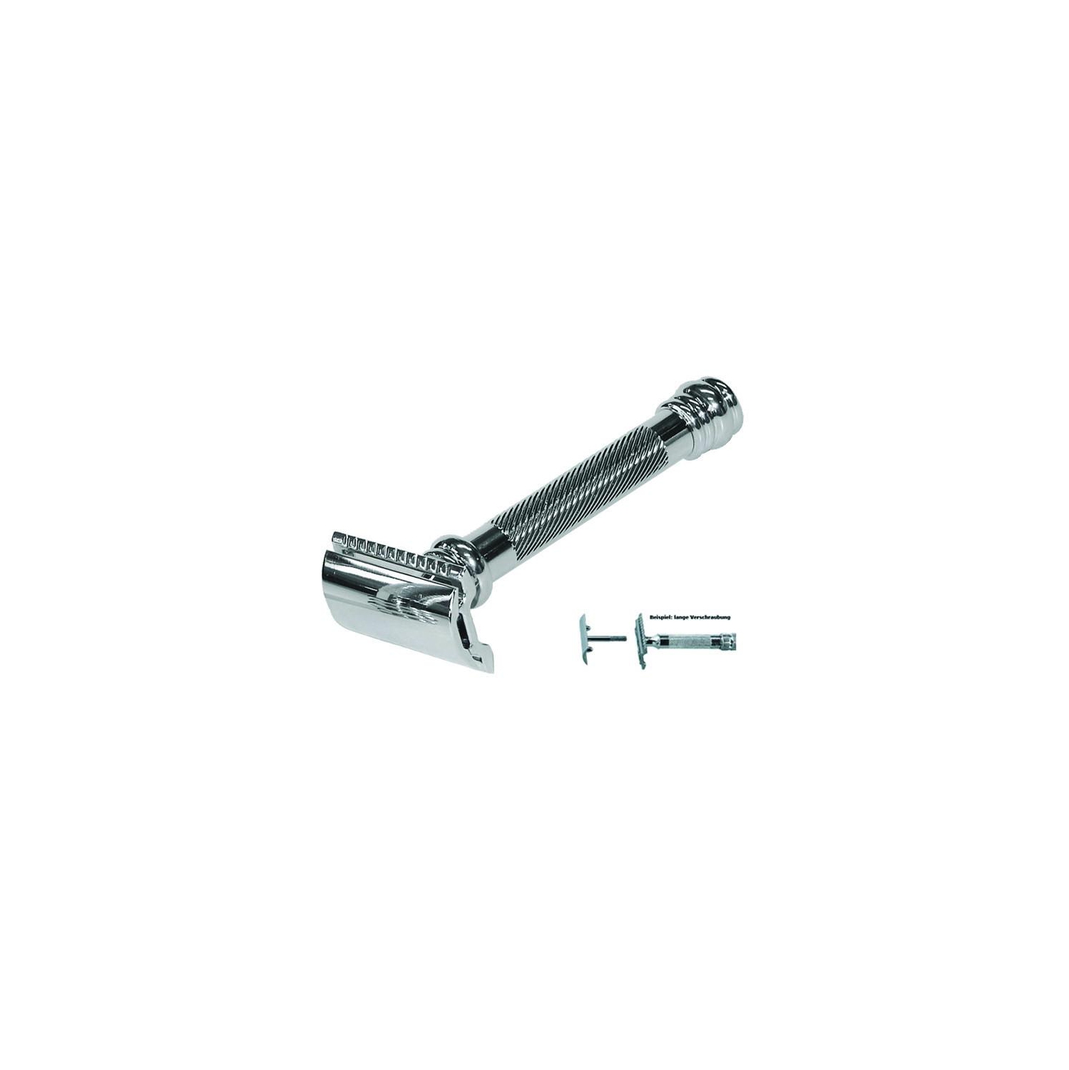 Merkur Double Edge Safety Razor, Straight Cut, Extra Long Handle, Chrome
